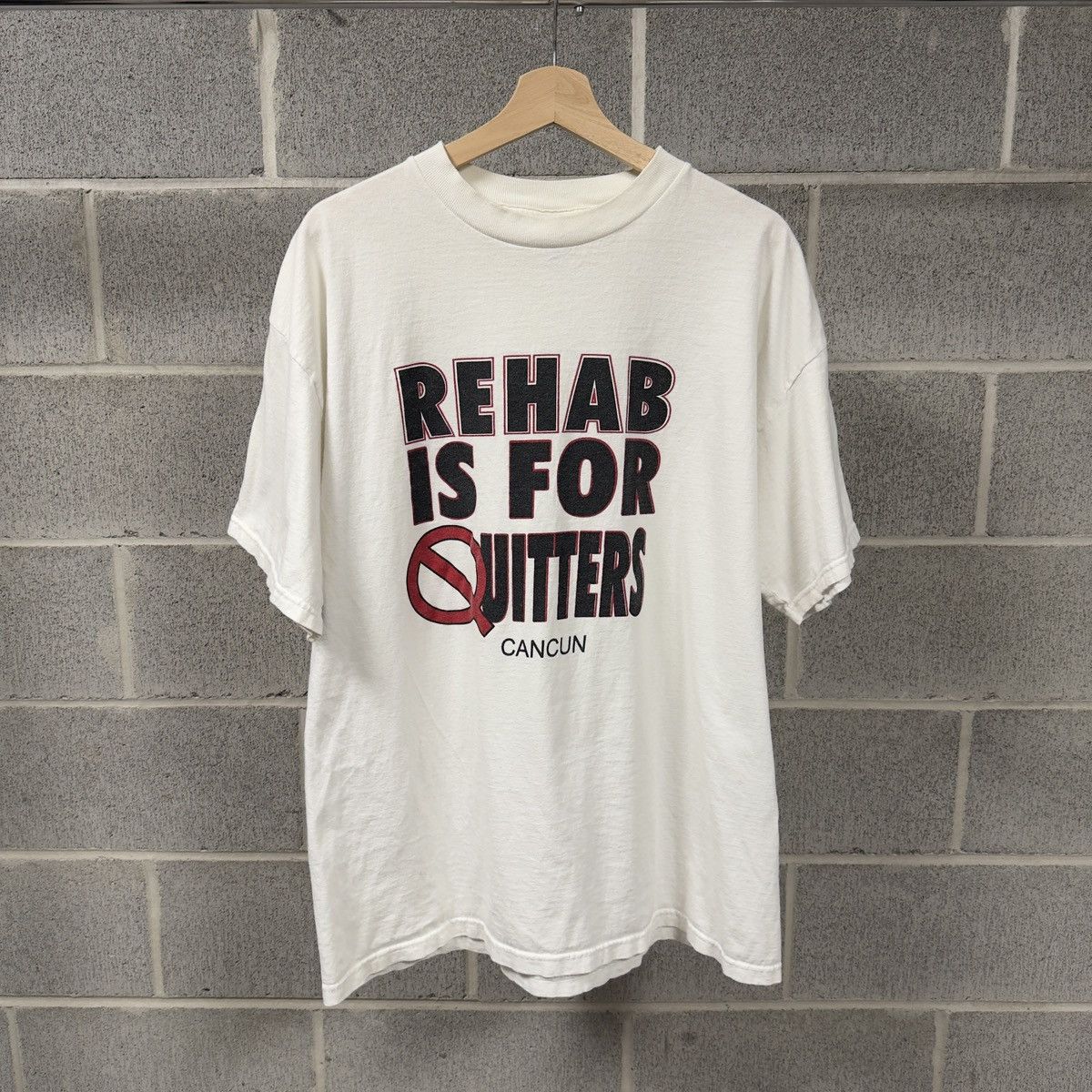 Vintage Rehab Is For Quitters Thrashed Faded Tee Erd Grunge Chrome Hoodie, Sweatshirt | PodTeesHub.com