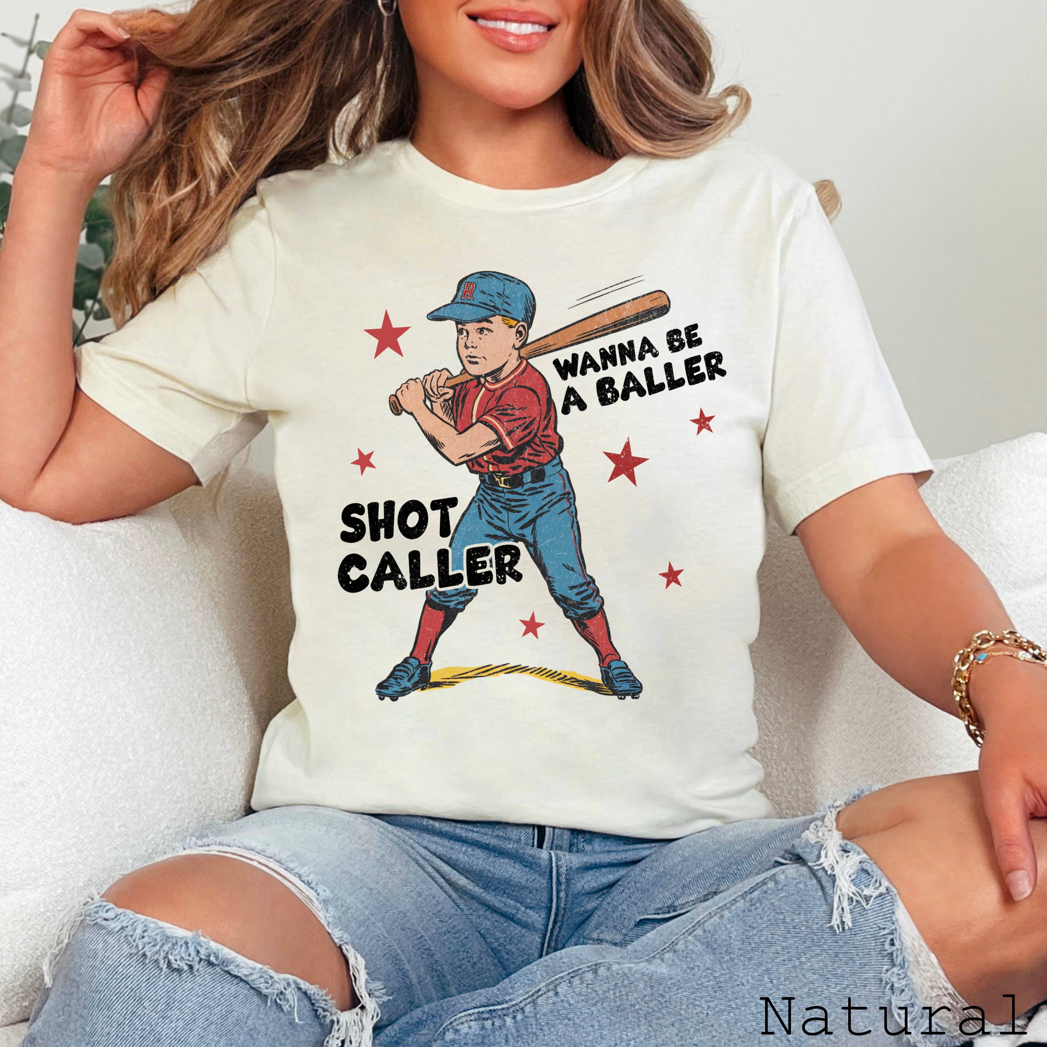 Wanna Be A Baller Baseball Graphic Tee| Bella Canvas Hoodie, Sweatshirt | PodTeesHub.com