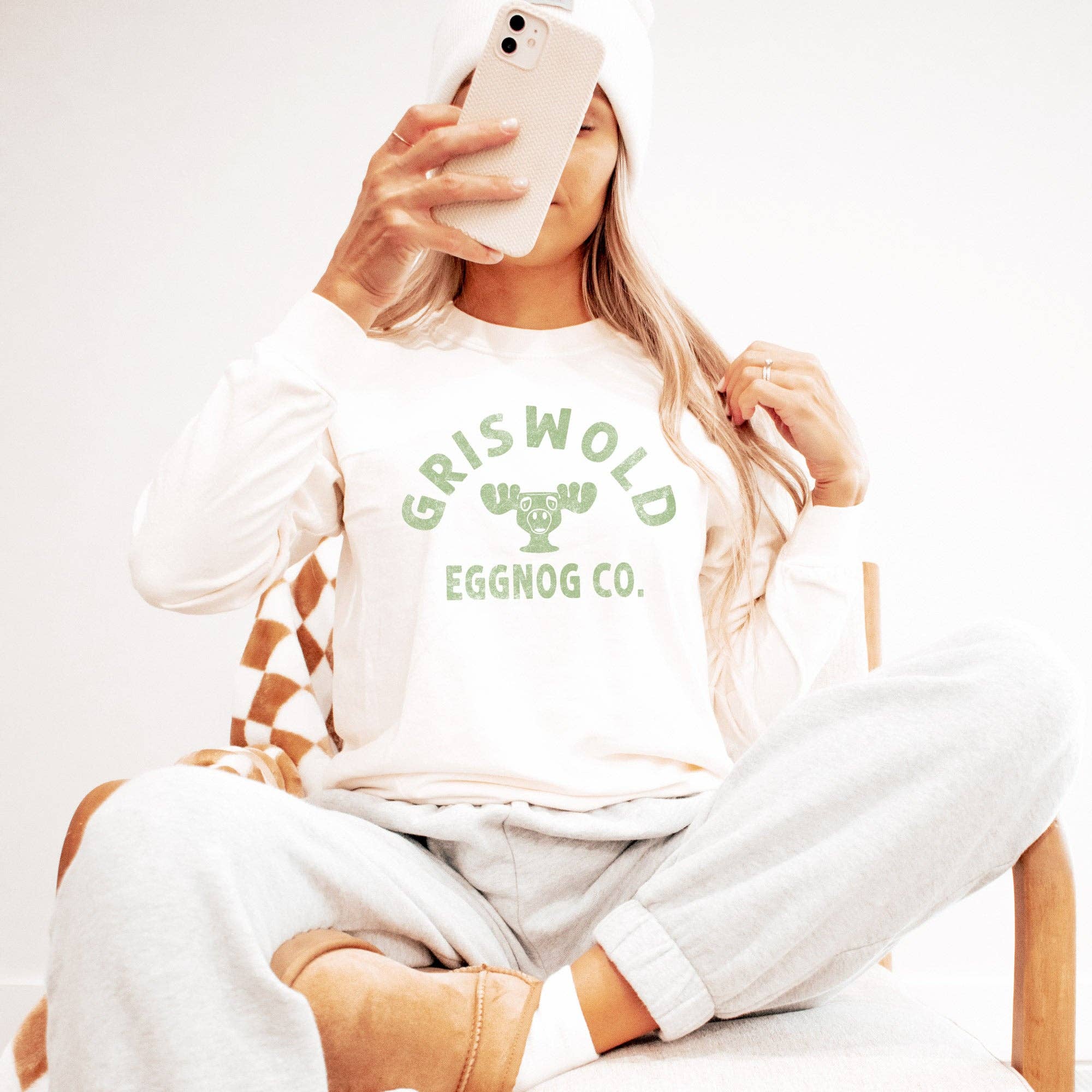 Griswold Eggnog Co. Christmas Long Sleeve Comfort Colors Tee Hoodie, Sweatshirt | PodTeesHub.com