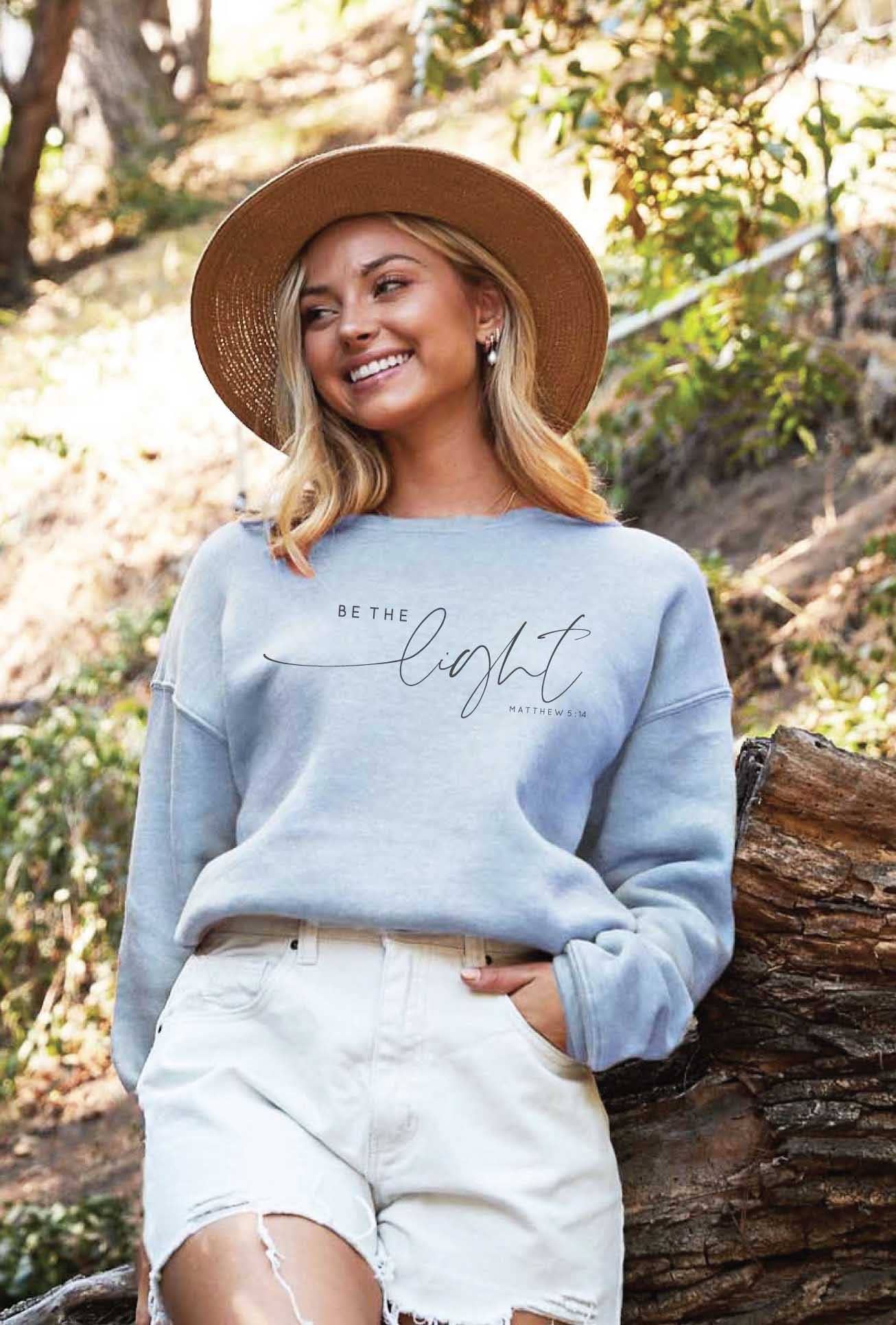 Be the Light Matthew 5:14 Graphic Sweatshirt T-Shirts, Hoodie | PodTeesHub.com