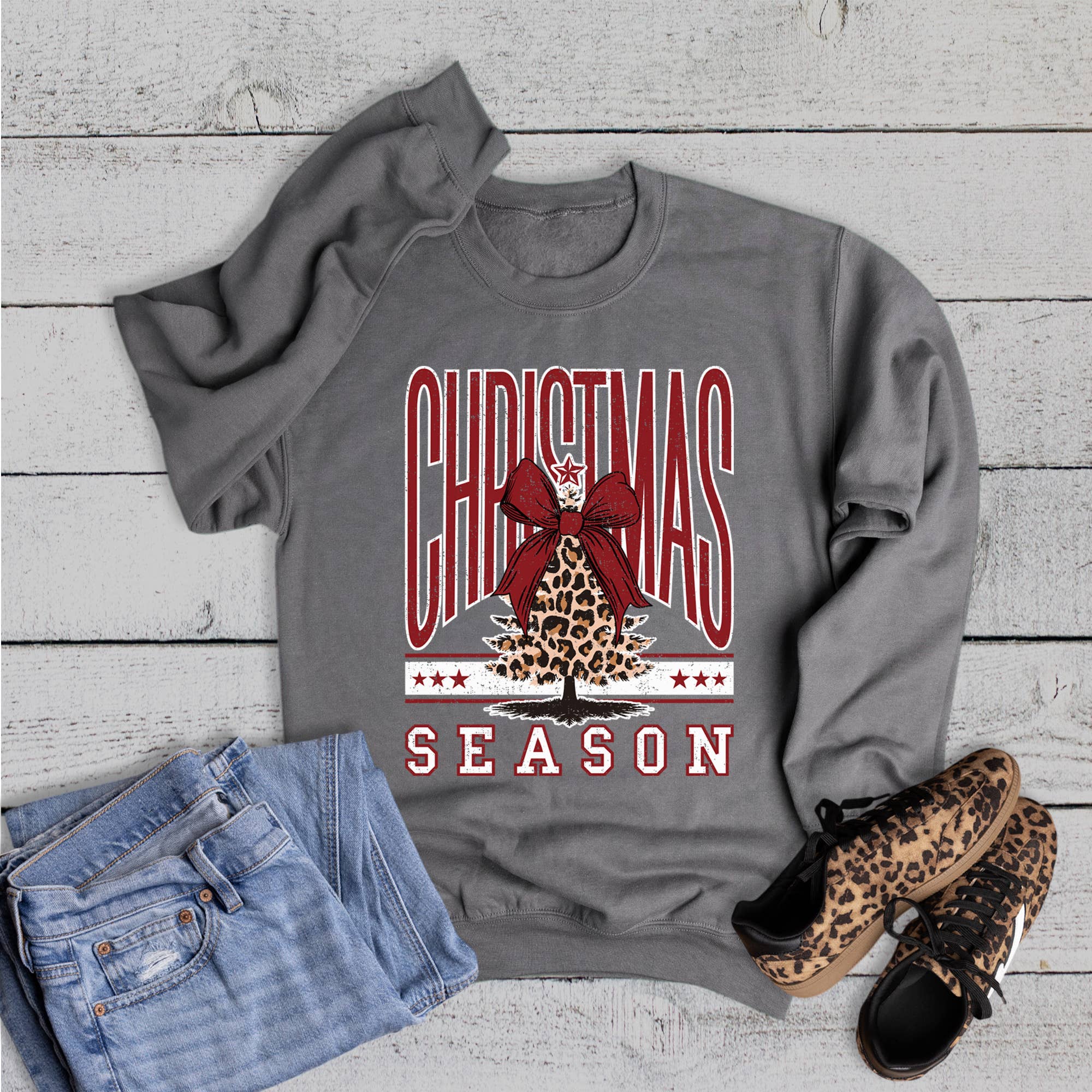 Retro Cheetah Christmas Season Sweatshirt T-Shirts, Hoodie | PodTeesHub.com
