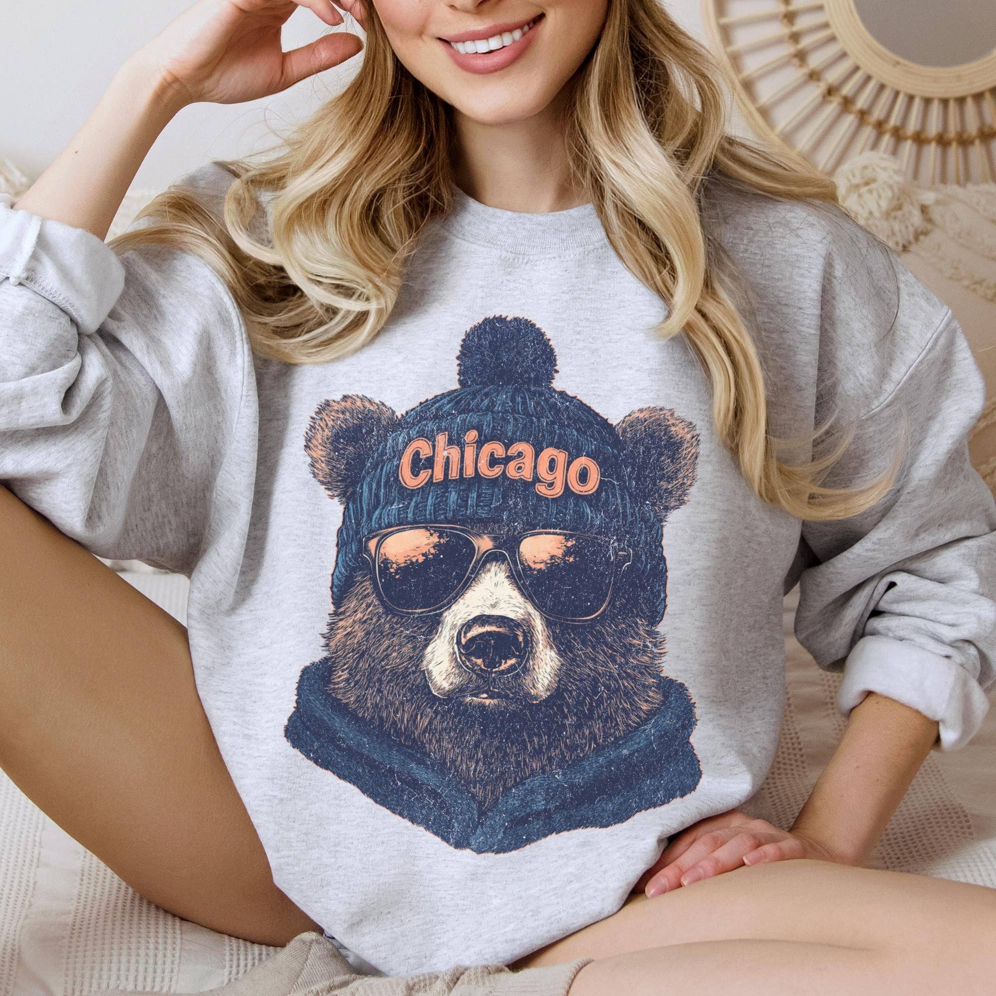 Vintage Chicago Football Sweatshirt, Game Day Team Crewneck T-Shirts, Hoodie | PodTeesHub.com