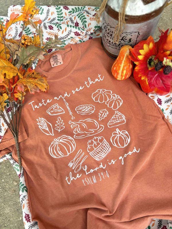 Taste See Lord Is Good Fall Graphic Tee Hoodie, Sweatshirt | PodTeesHub.com