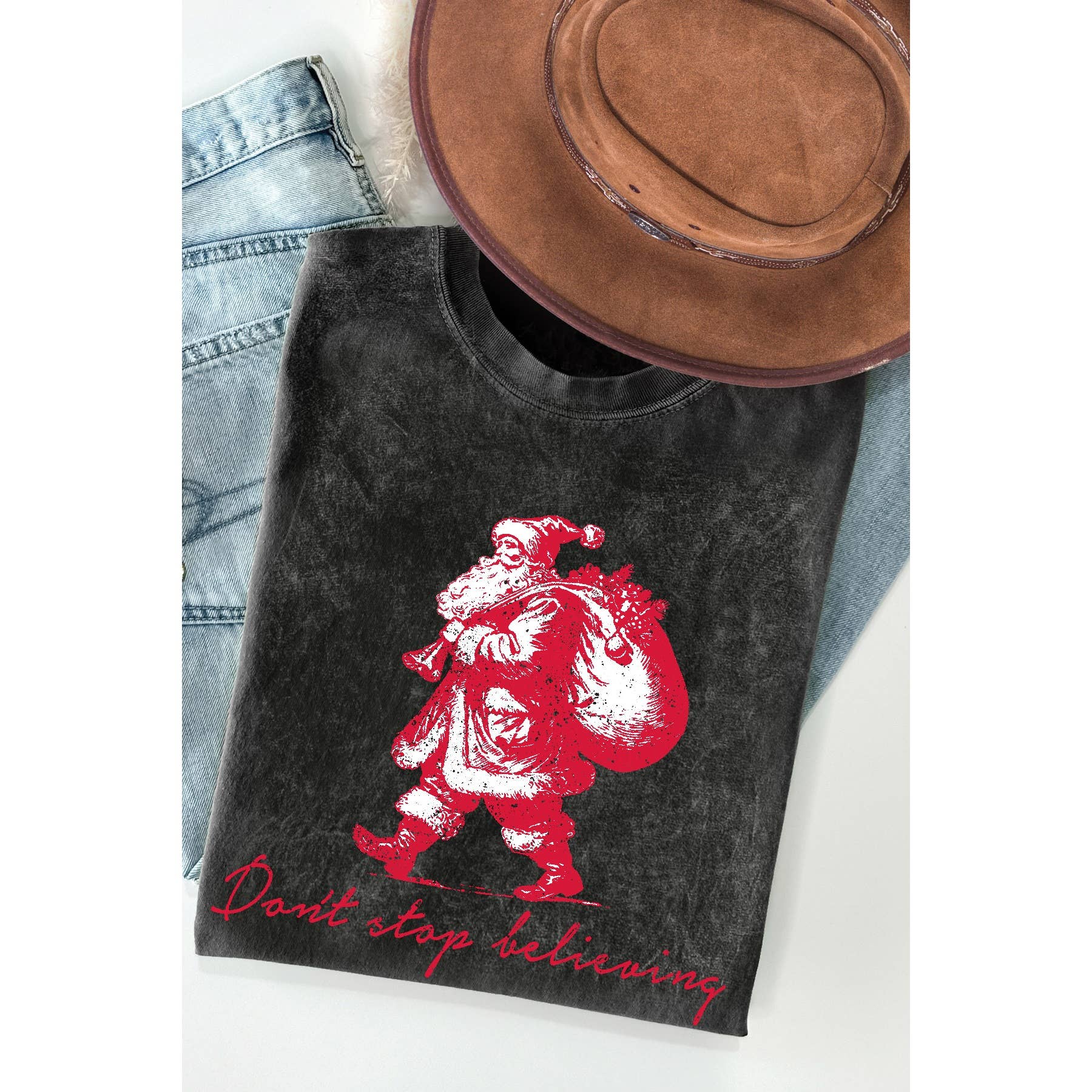 Dont Stop Delivering Santa Mineral Wash T Shirt Hoodie, Sweatshirt | PodTeesHub.com