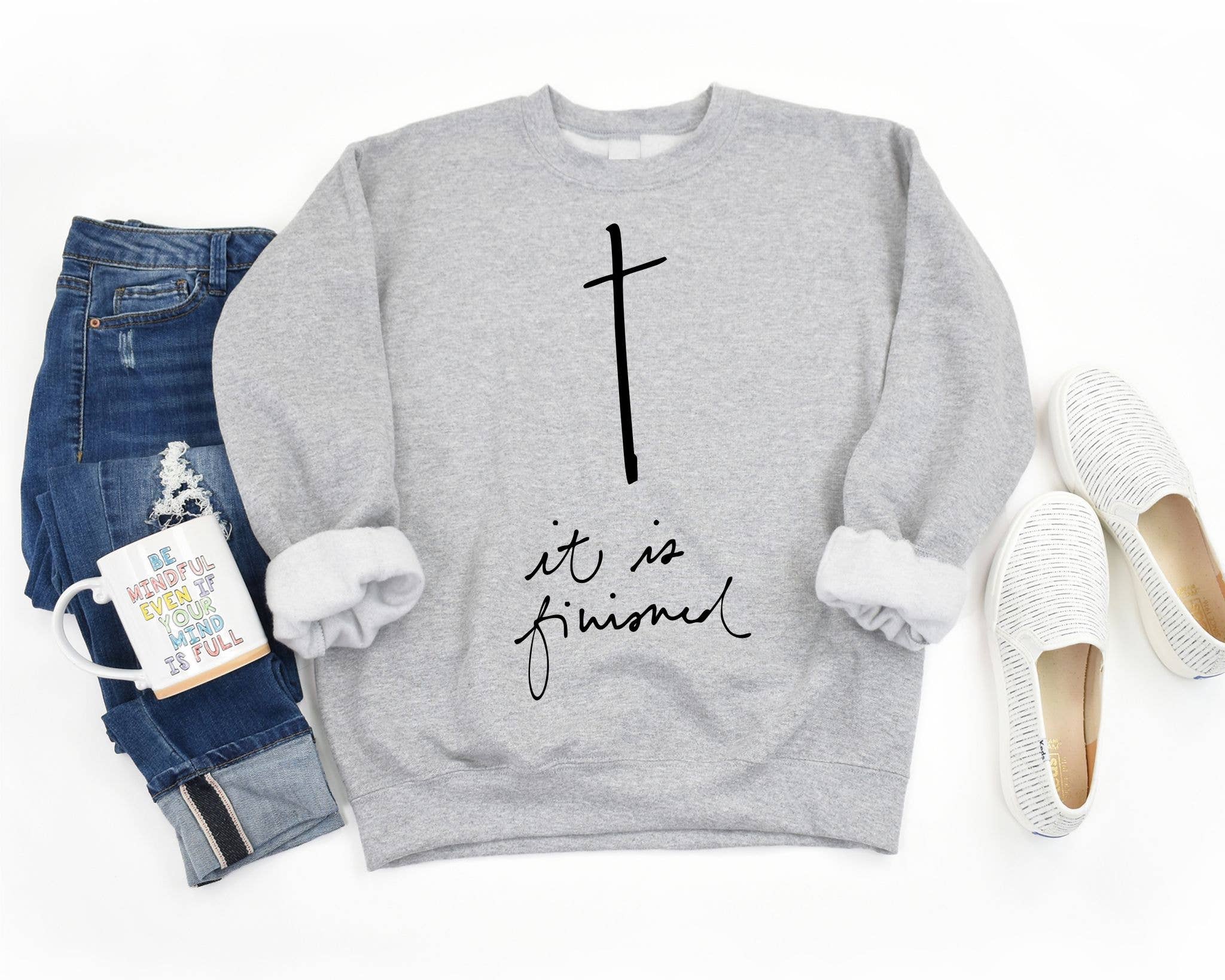 Easter It Is Finished Graphic Sweatshirt Free Ship T-Shirts, Hoodie | PodTeesHub.com