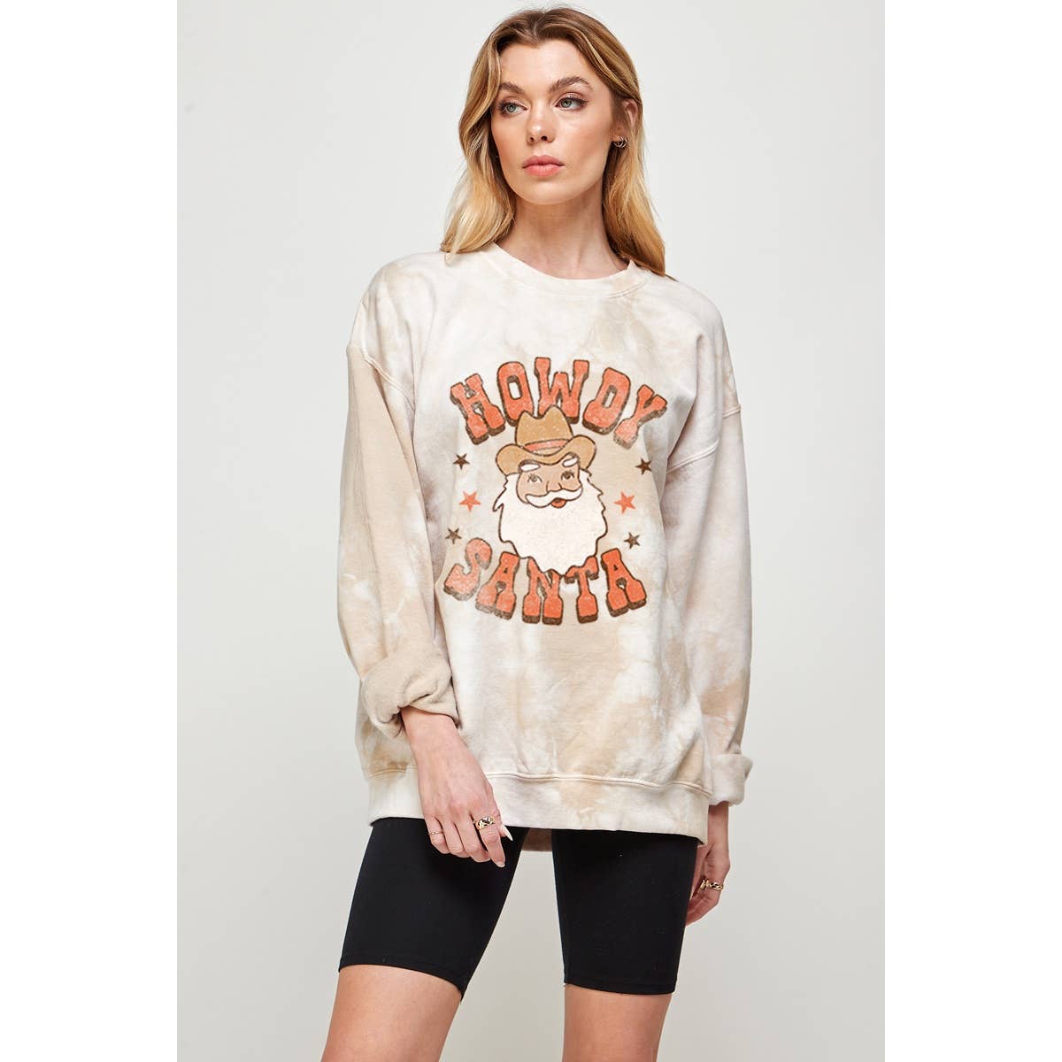 Howdy Santa Christmas Graphic Tee Tie Dye Hoodie, Sweatshirt | PodTeesHub.com