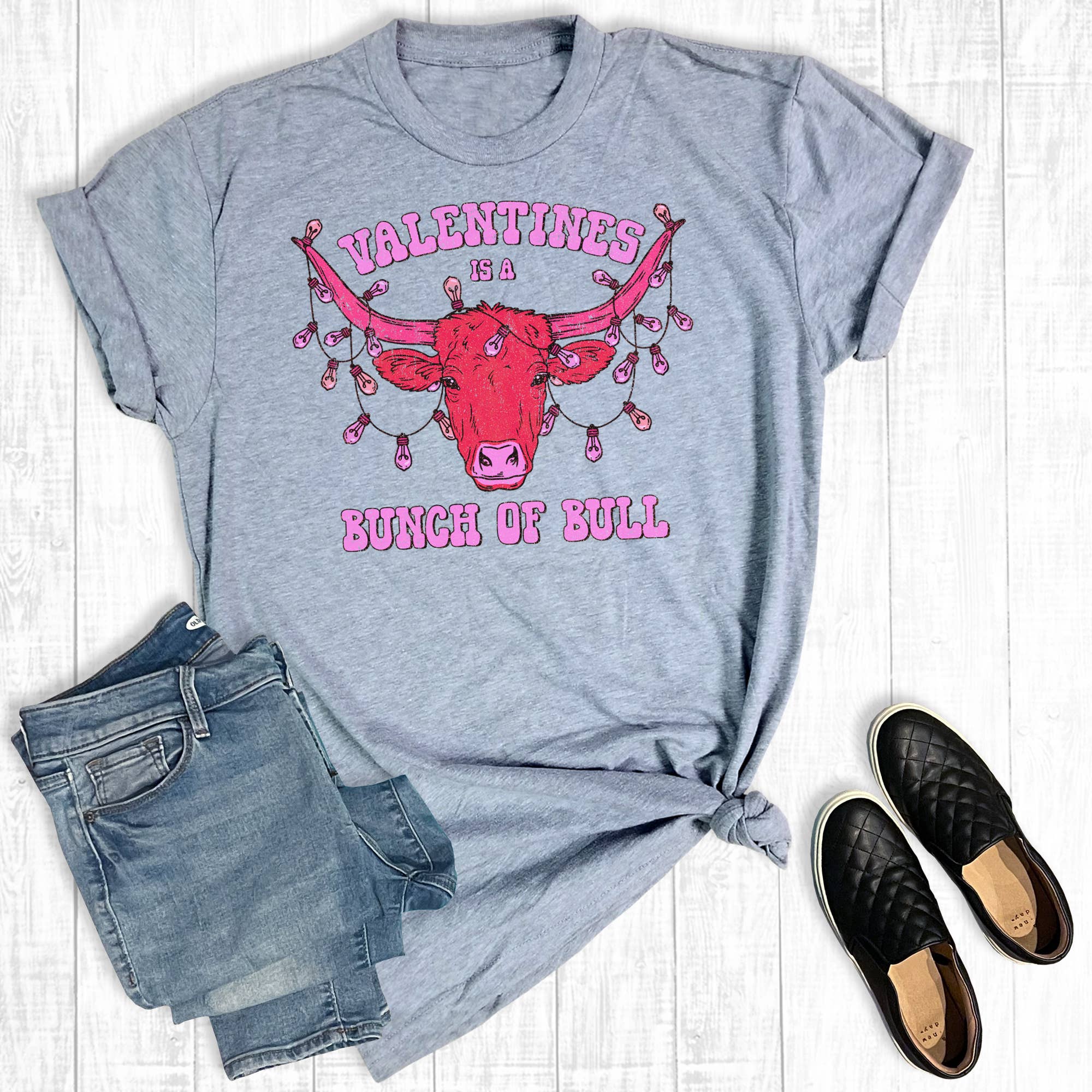 Western Valentines Is A Bunch of Bull Graphic Tee Hoodie, Sweatshirt | PodTeesHub.com