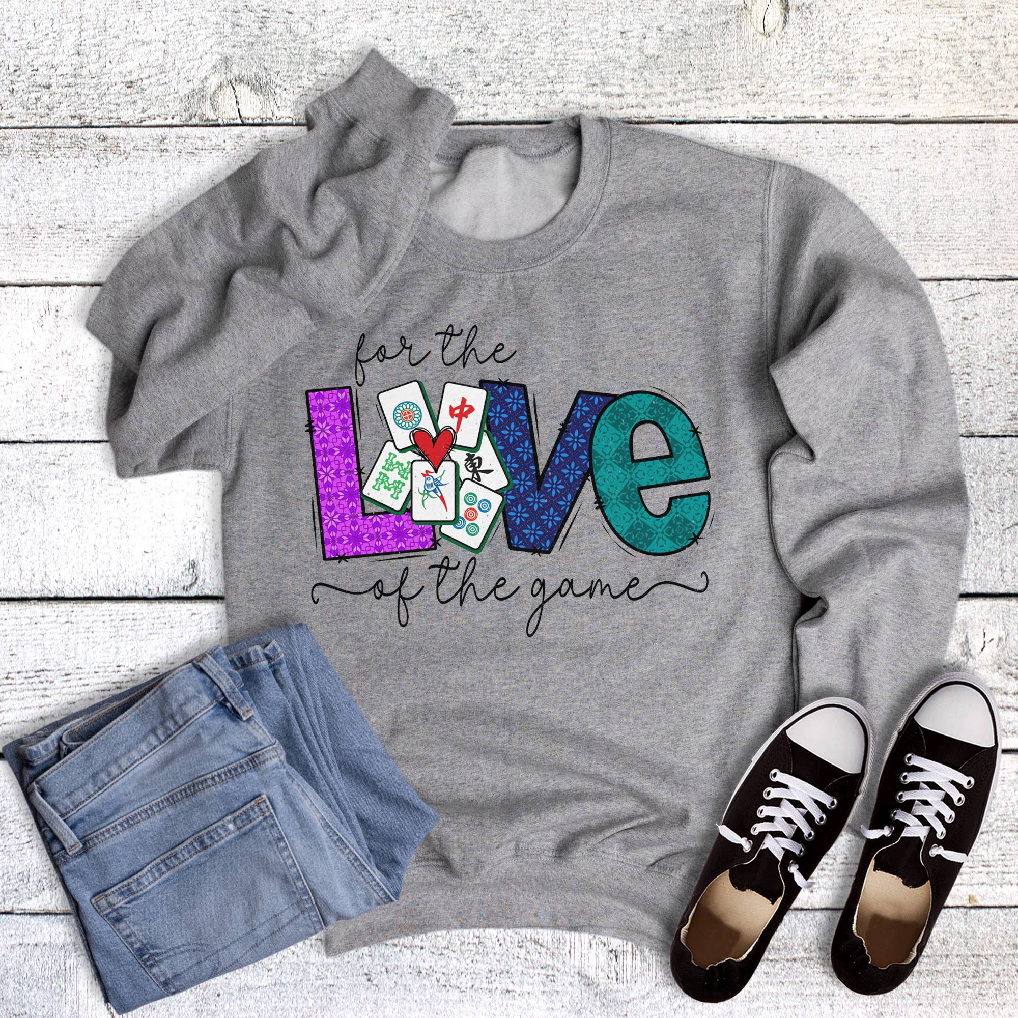Valentine Mahjong For the Love of the Game Sweatshirt T-Shirts, Hoodie | PodTeesHub.com