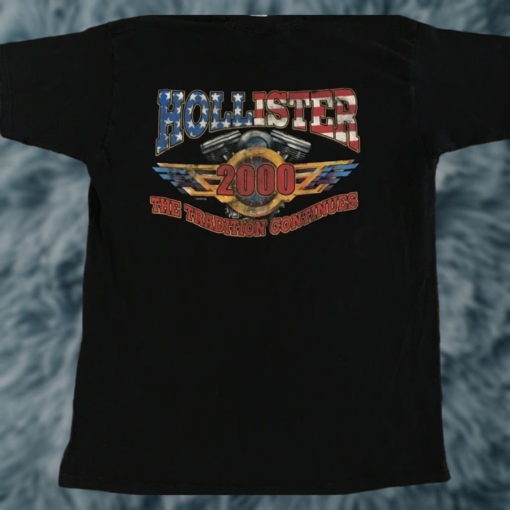 Vintage Hollister Biker Rally Faded Distressed Shirt 2xl Black Harley Davidson Graphic Tee M Hoodie, Sweatshirt