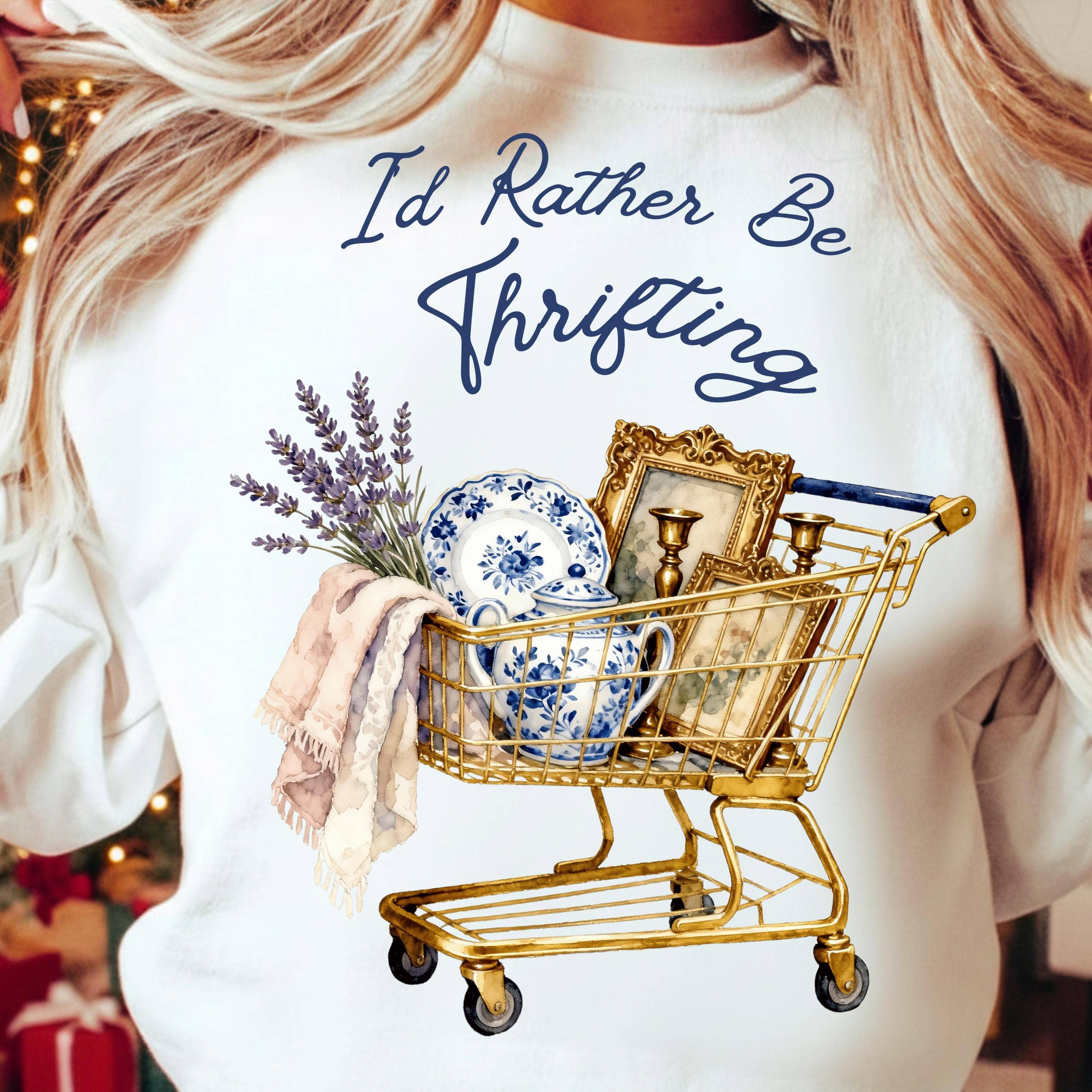 Vintage Thrift Cart Tee For Retro Resale Lover Hoodie, Sweatshirt | PodTeesHub.com