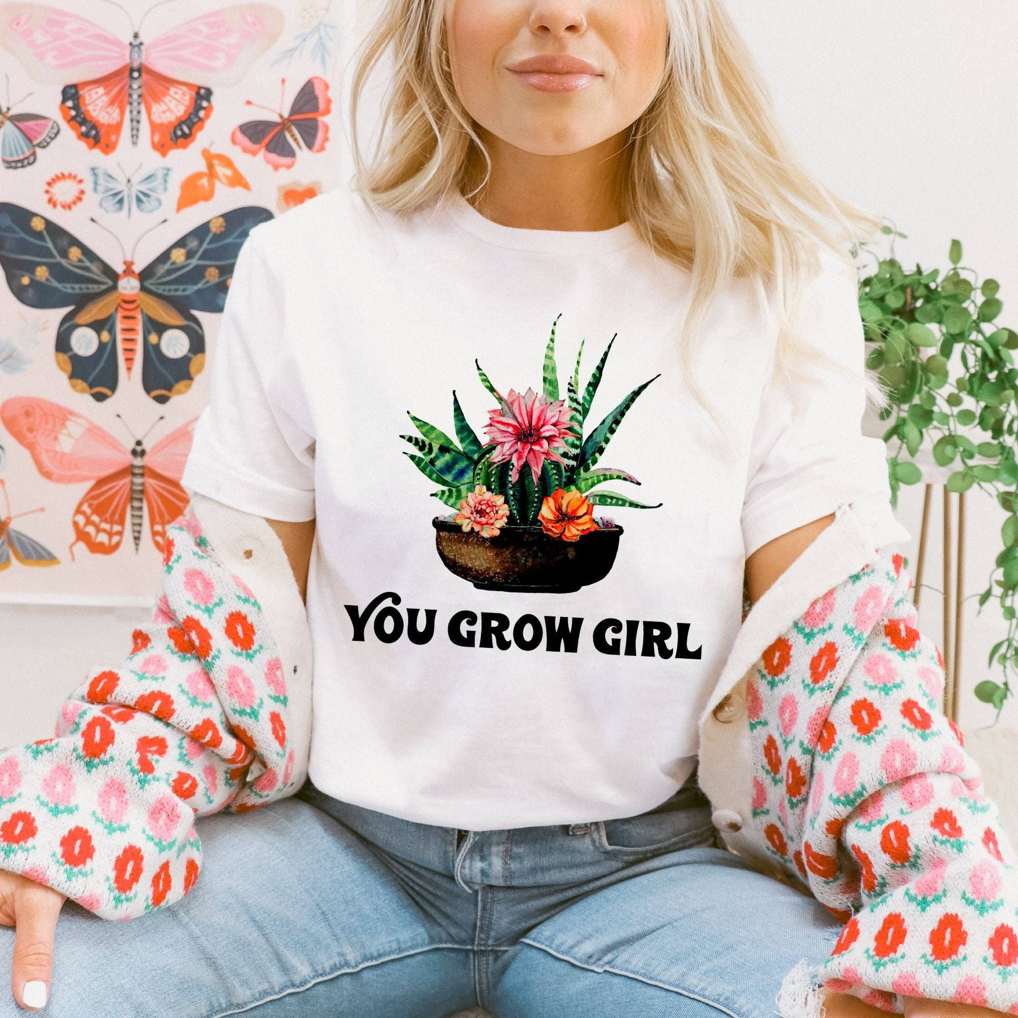 You Grow Girl Houseplant Tshirt *Unisex Fit* 1021 Hoodie, Sweatshirt | PodTeesHub.com