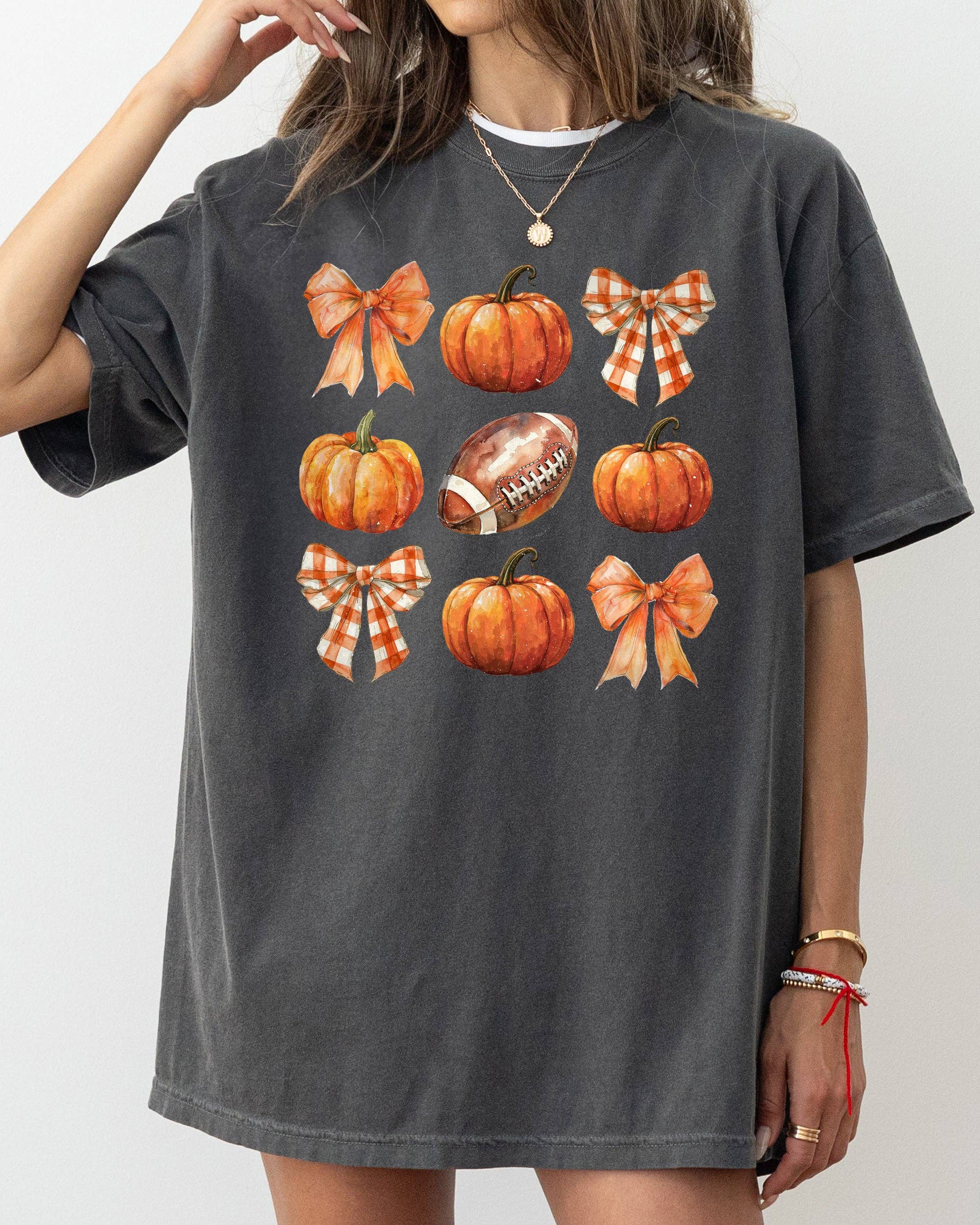 Pumpkin, Football Fall Thanksgiving Halloween Coquette Shirt Hoodie, Sweatshirt | PodTeesHub.com