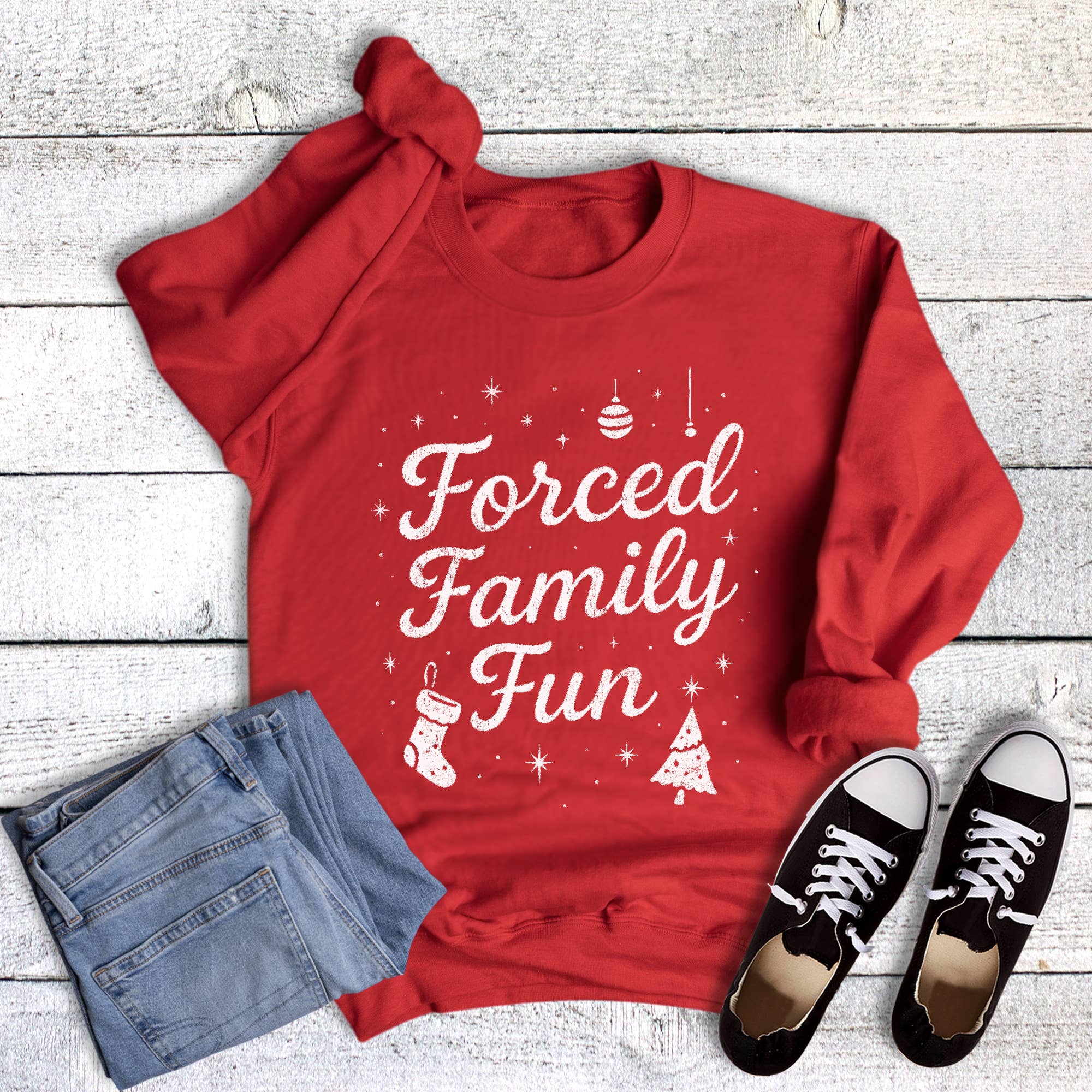 Christmas Forced Family Fun Sweatshirt T-Shirts, Hoodie | PodTeesHub.com