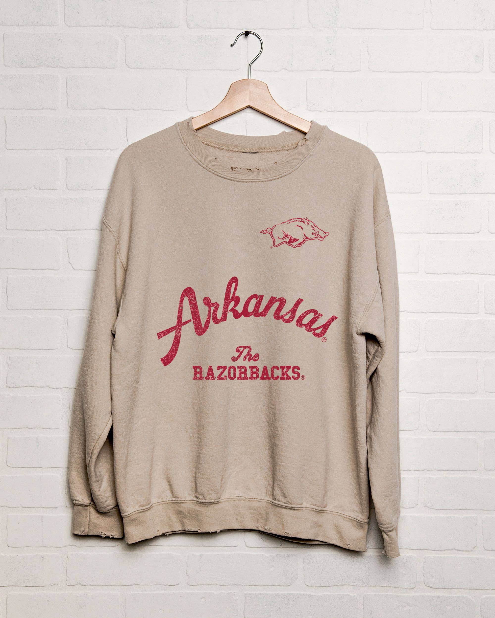Arkansas Razorbacks Quality Sand Thrifted Sweatshirt T-Shirts, Hoodie | PodTeesHub.com