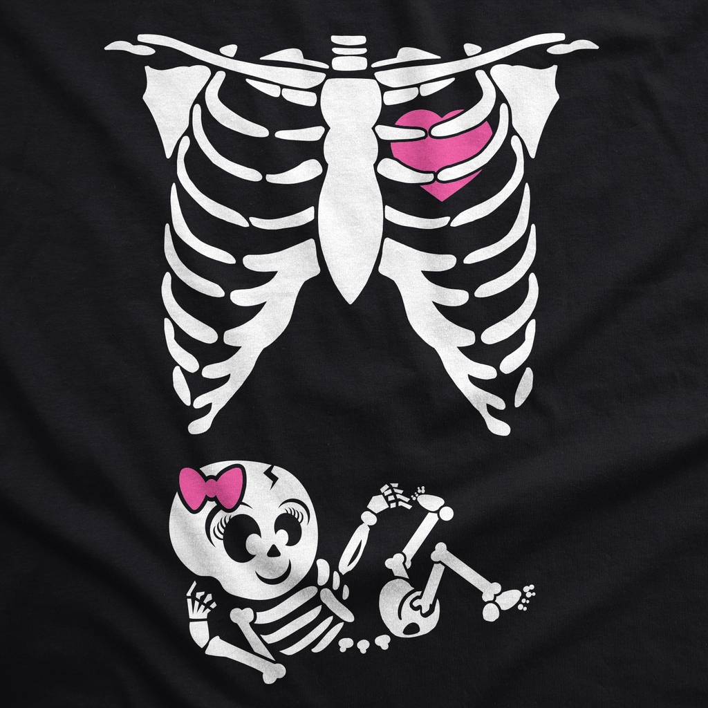 Skeleton Baby Girl Maternity T Shirt