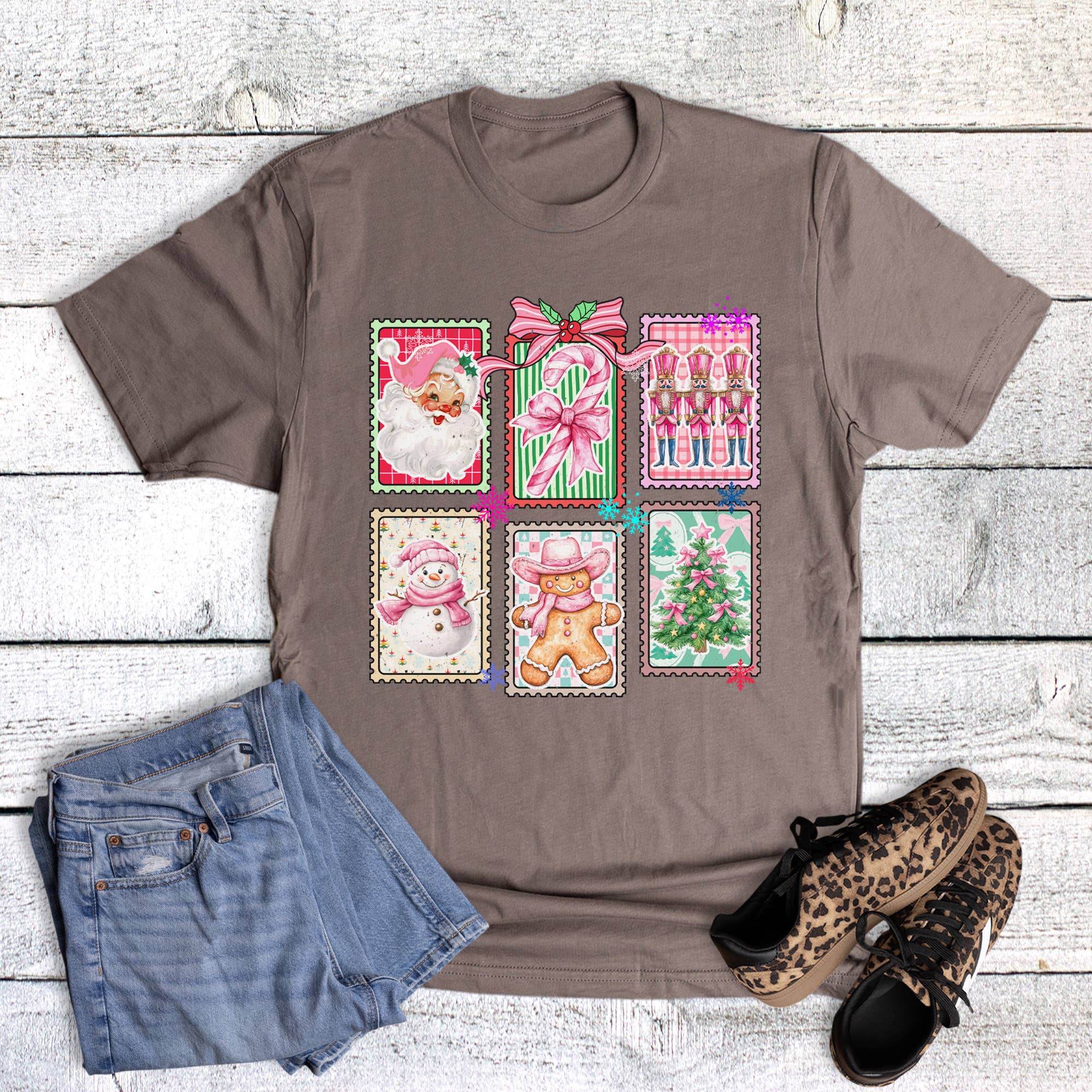 Christmas Preppy Santa Gingerbread Nutcracker Graphic Tee Hoodie, Sweatshirt | PodTeesHub.com