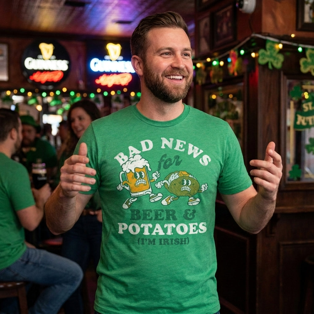 Bad News For Beer And Potatoes Im Irish Men's T Shirt