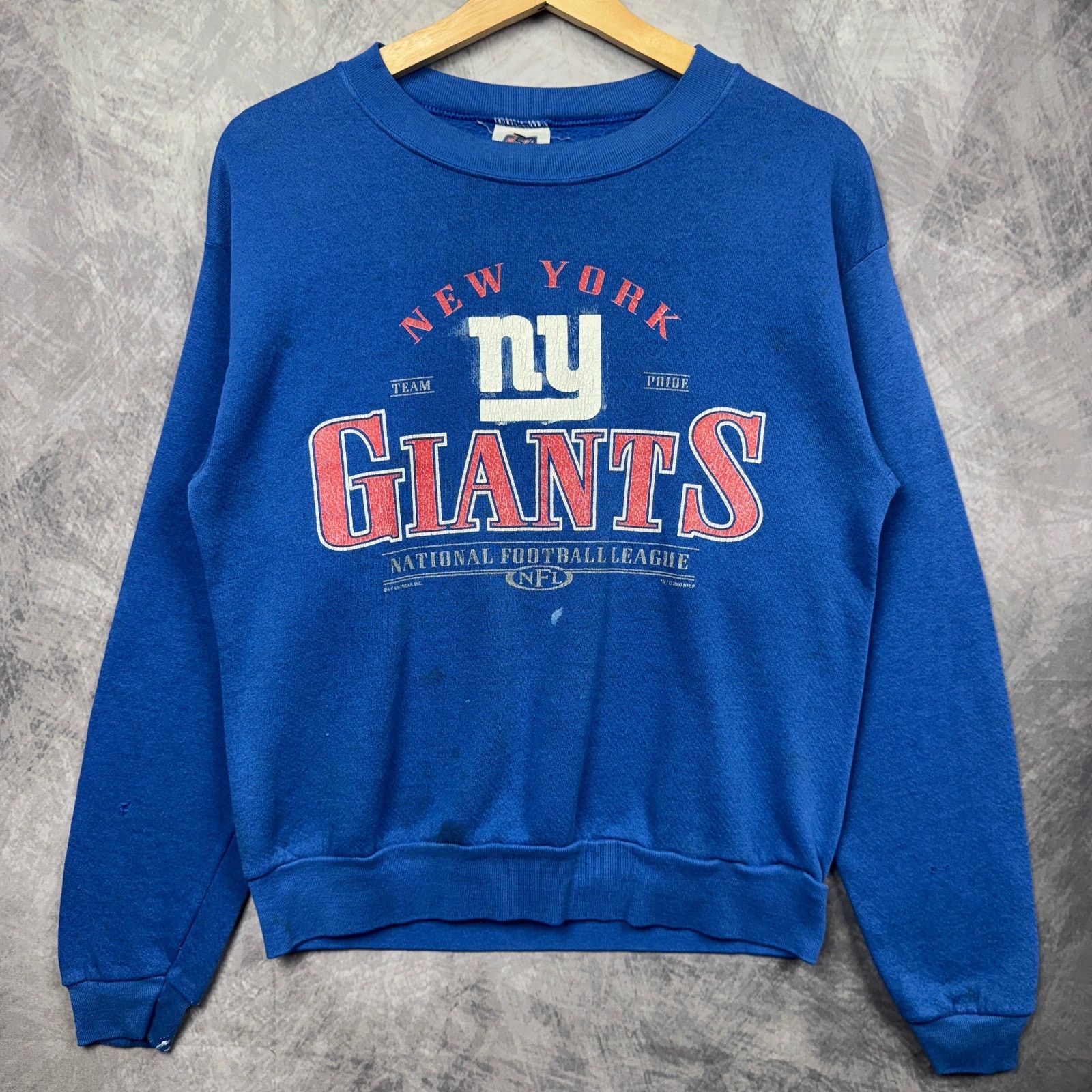 Vintage 90s Blue New York Giants Logo Graphic Sweatshirt Small 4140 T-Shirts, Hoodie | PodTeesHub.com