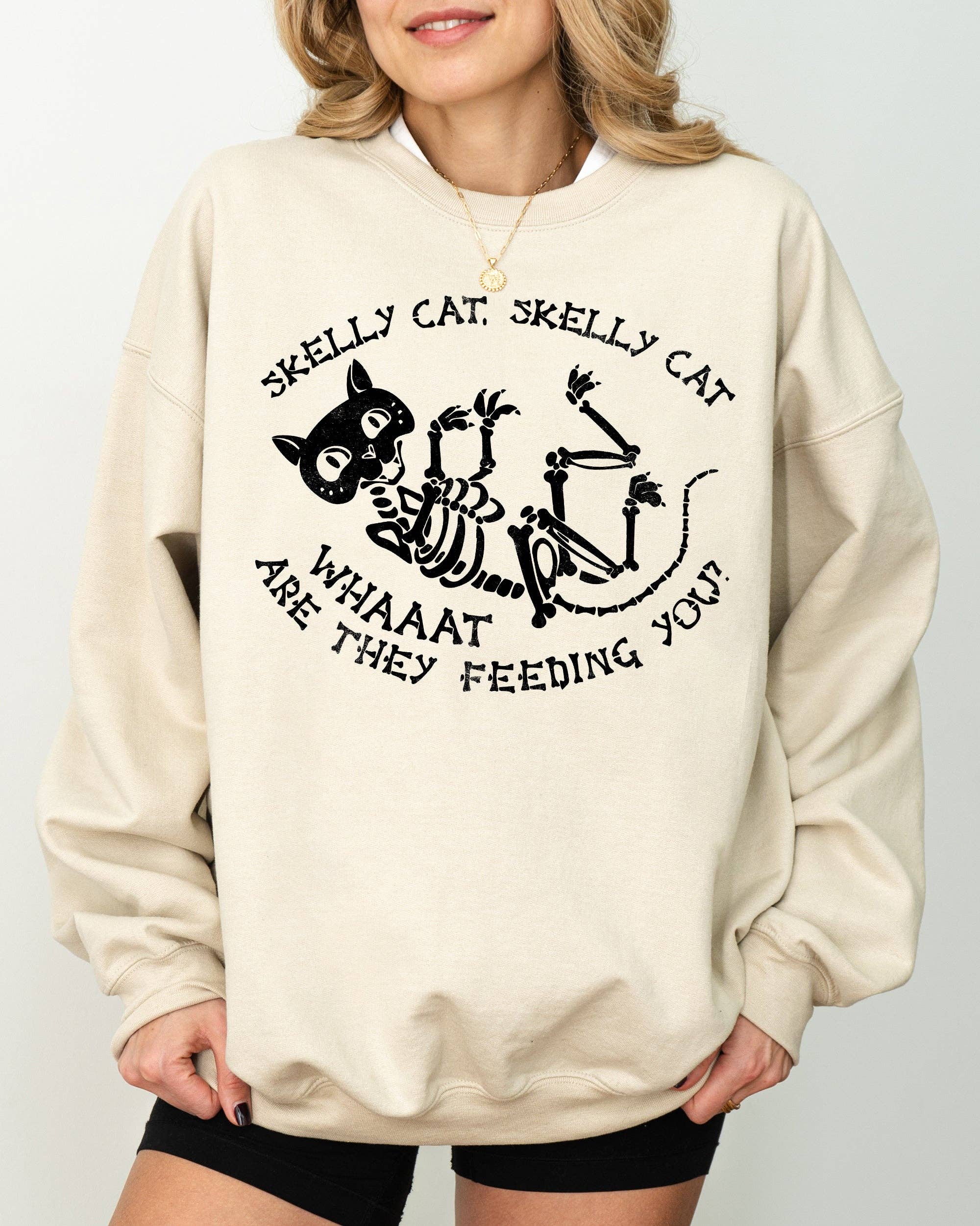 Skelly Cat, Skeleton,  Spooky, Halloween Sweatshirt T-Shirts, Hoodie | PodTeesHub.com