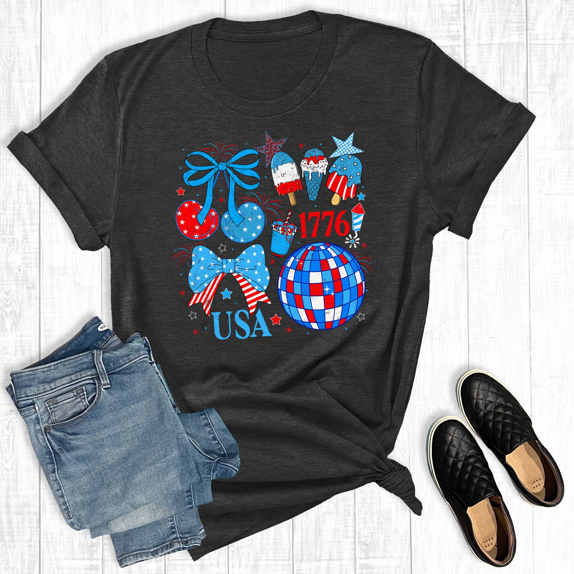 4th of July USA 1776 Graphic Tee Hoodie, Sweatshirt | PodTeesHub.com
