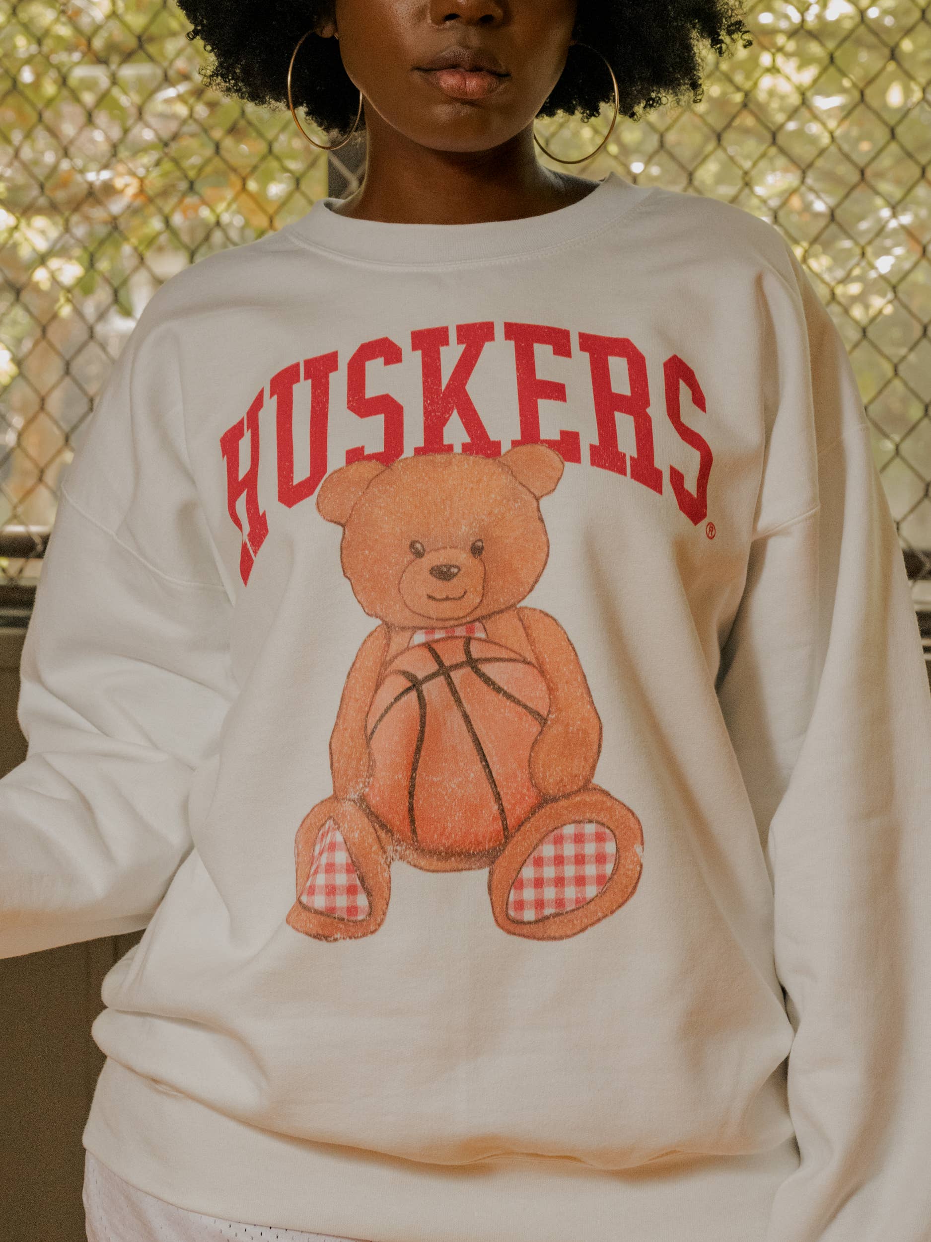 Nebraska Corn Huskers Basketball Bear White Sweatshirt T-Shirts, Hoodie | PodTeesHub.com
