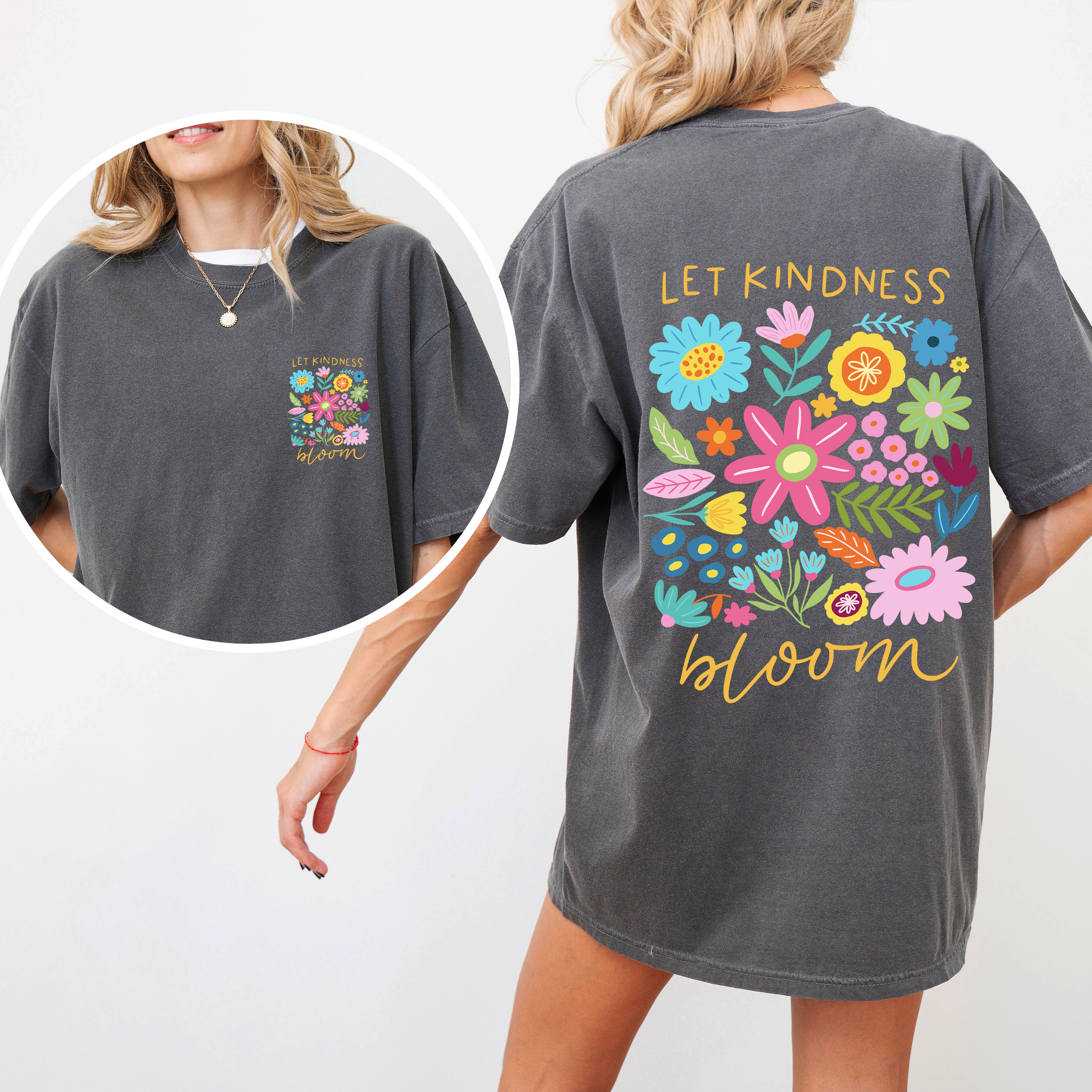 Let Kindness Bloom Positivity, Mental Health T-Shirt Hoodie, Sweatshirt | PodTeesHub.com