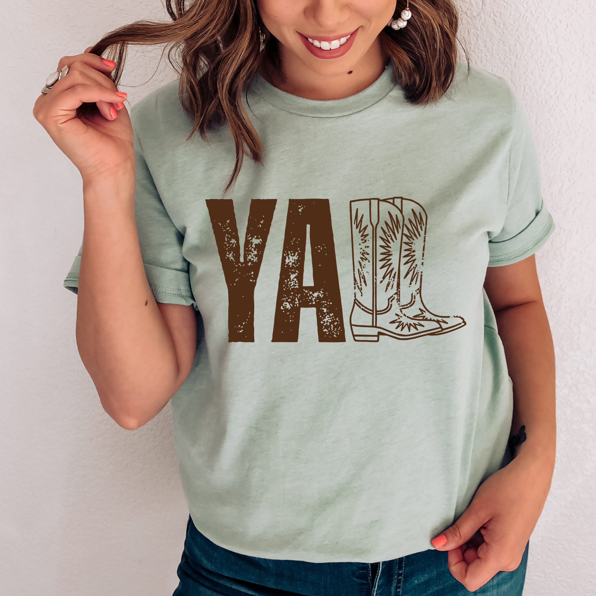 Western Y'all Boots Graphic Tee/Crewneck Hoodie, Sweatshirt | PodTeesHub.com