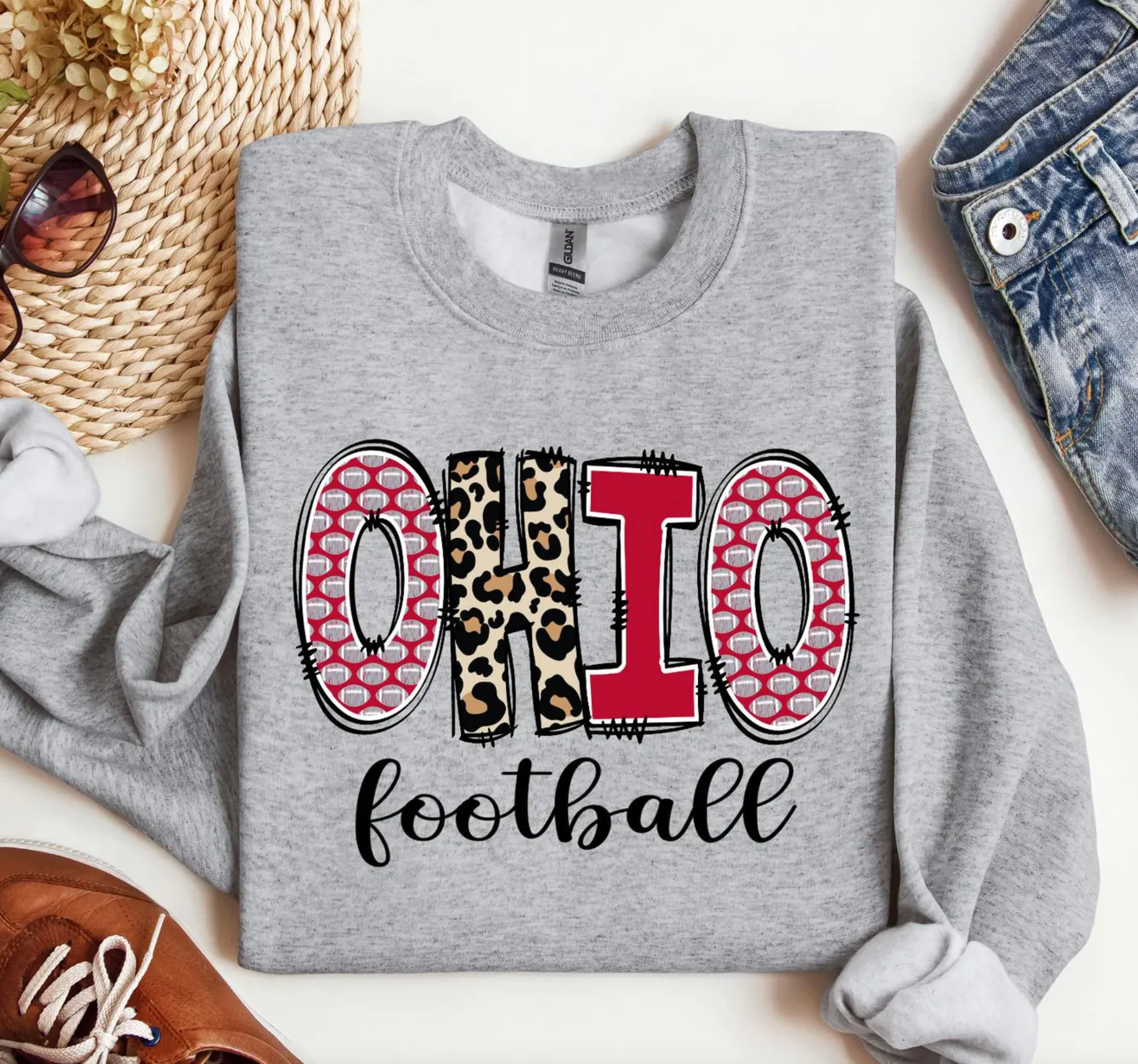 Leopard Ohio Football Tee or Sweatshirt Hoodie | PodTeesHub.com