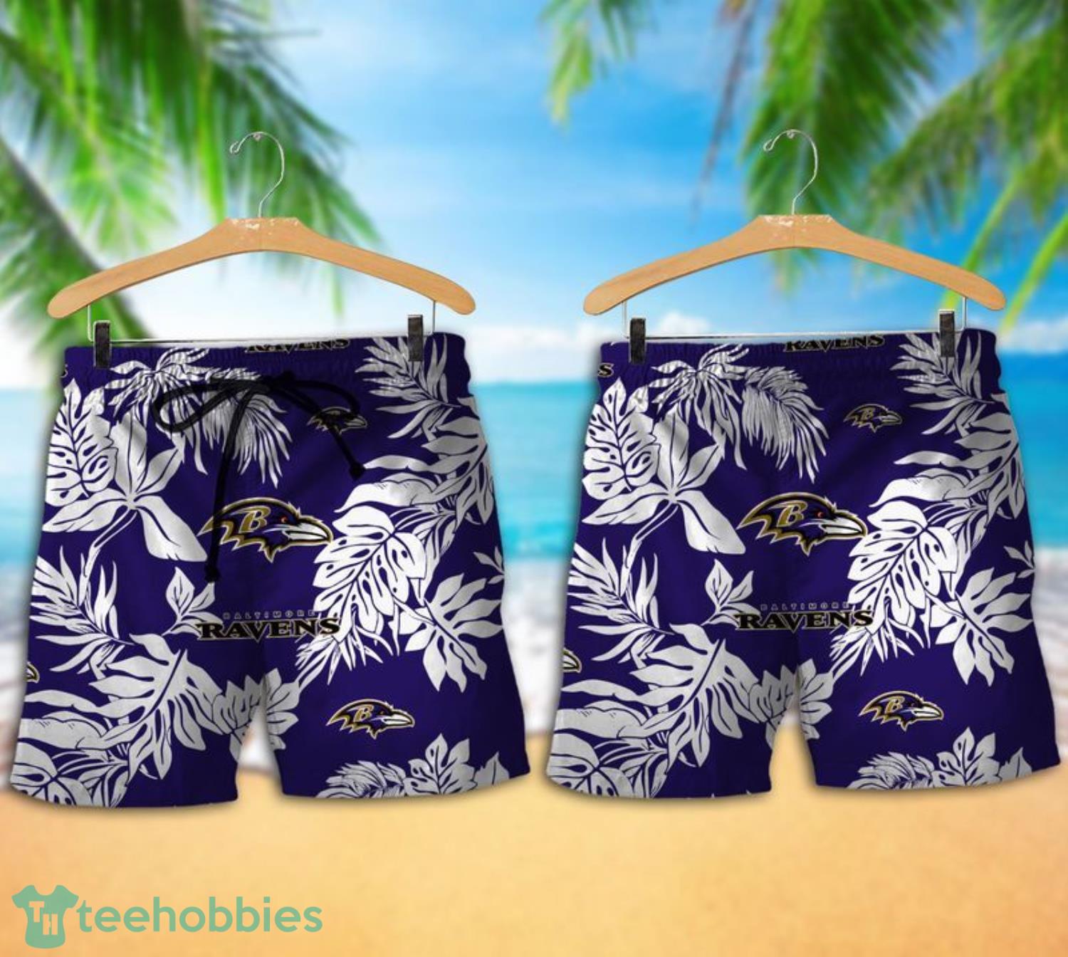 Baltimore Ravens Tropical Pattern Combo Hawaii Shirt and Shorts For Fans