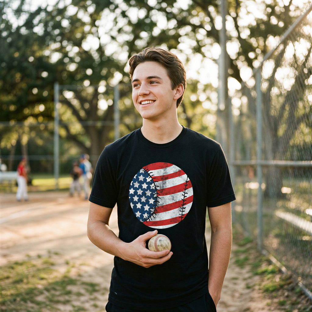 American Flag Baseball Men's T Shirt