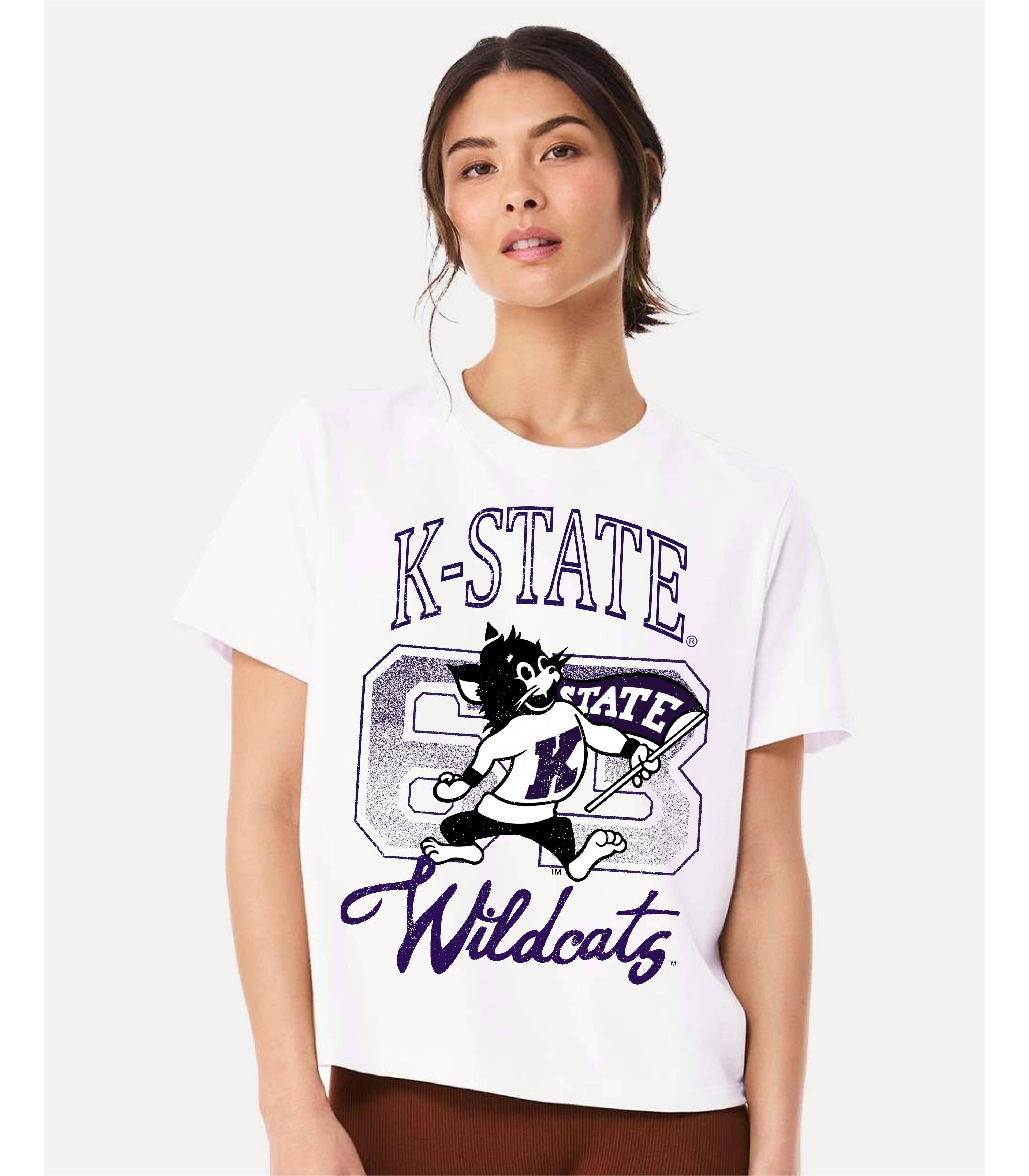 Kansas State Wildcats Club Mascot White Ellie Perfect Tee Hoodie, Sweatshirt | PodTeesHub.com