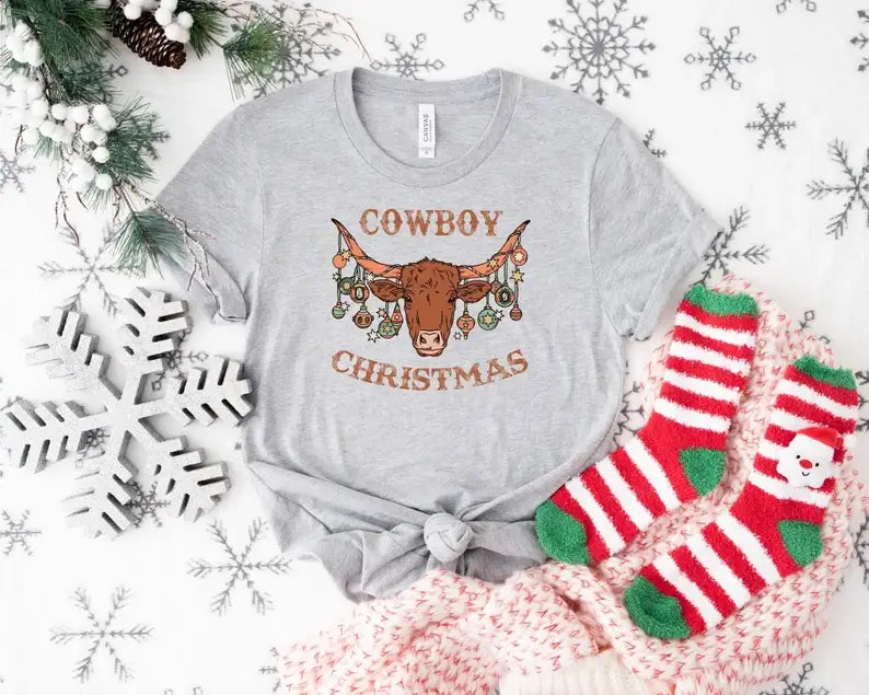 Cowboy Christmas T-Shirt Hoodie, Sweatshirt | PodTeesHub.com