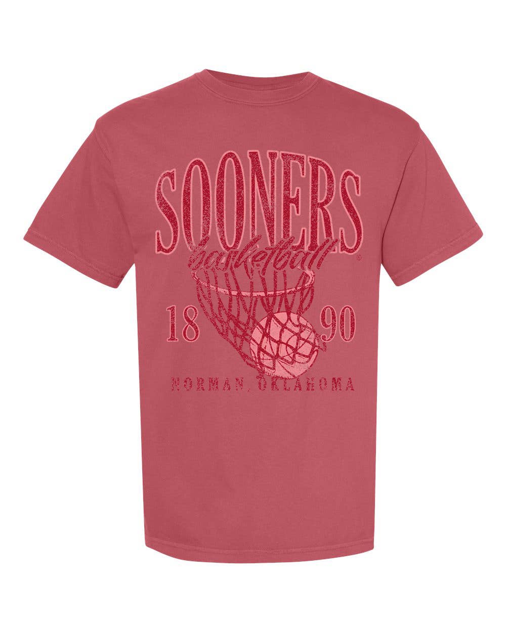Oklahoma Sooners Big Basketball Crimson Comfort Colors Tee Hoodie, Sweatshirt | PodTeesHub.com
