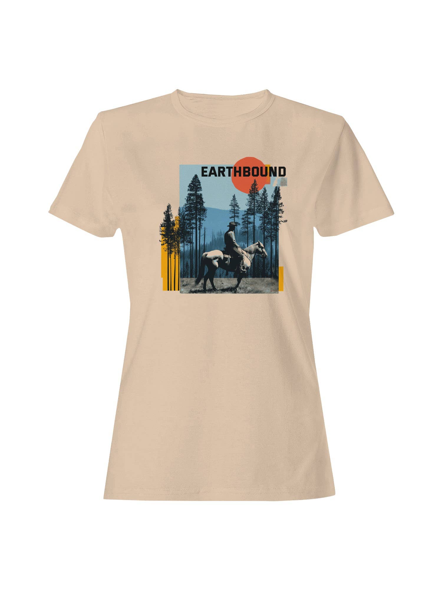 Earthbound Cowboy Wilderness Art Women's T-Shirt Hoodie, Sweatshirt | PodTeesHub.com