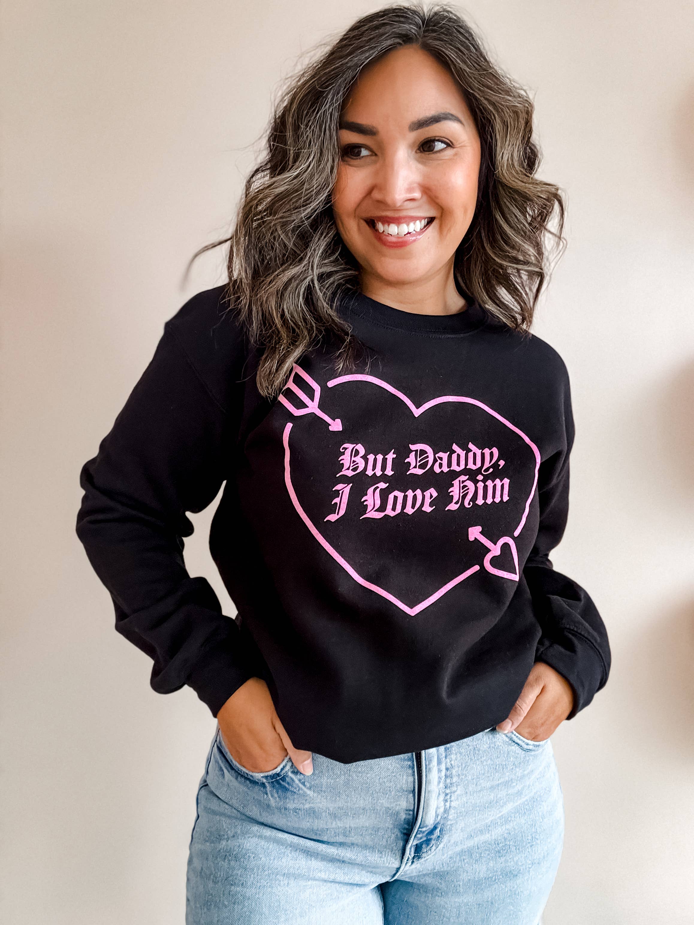 But Daddy I Love Him Crewneck Sweatshirt, Valentine Sweat T-Shirts, Hoodie | PodTeesHub.com