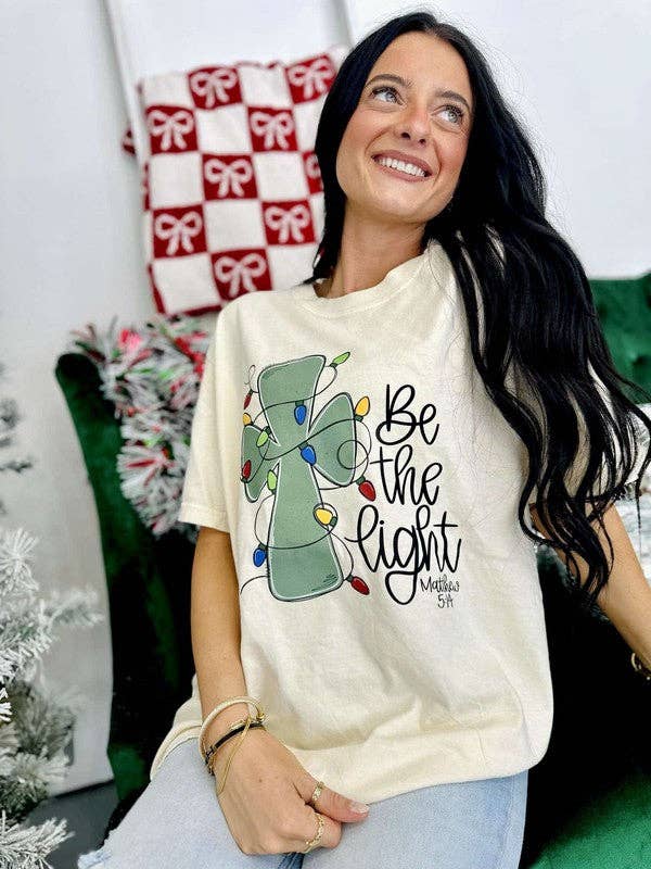 Be the Light Christmas Cross Dtf Tee Hoodie, Sweatshirt | PodTeesHub.com