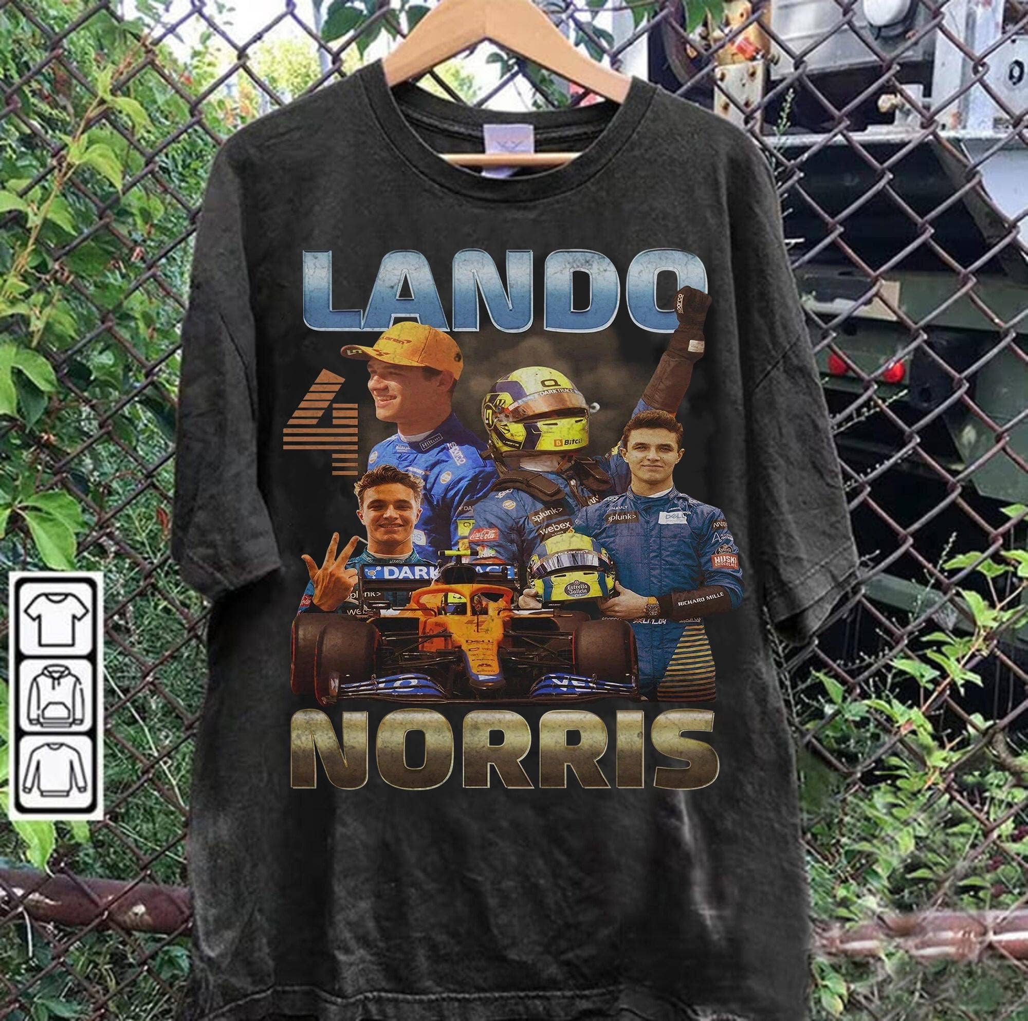 Lando Norris Vintage 90S Formula 1 Racing Tee Hoodie, Sweatshirt | PodTeesHub.com