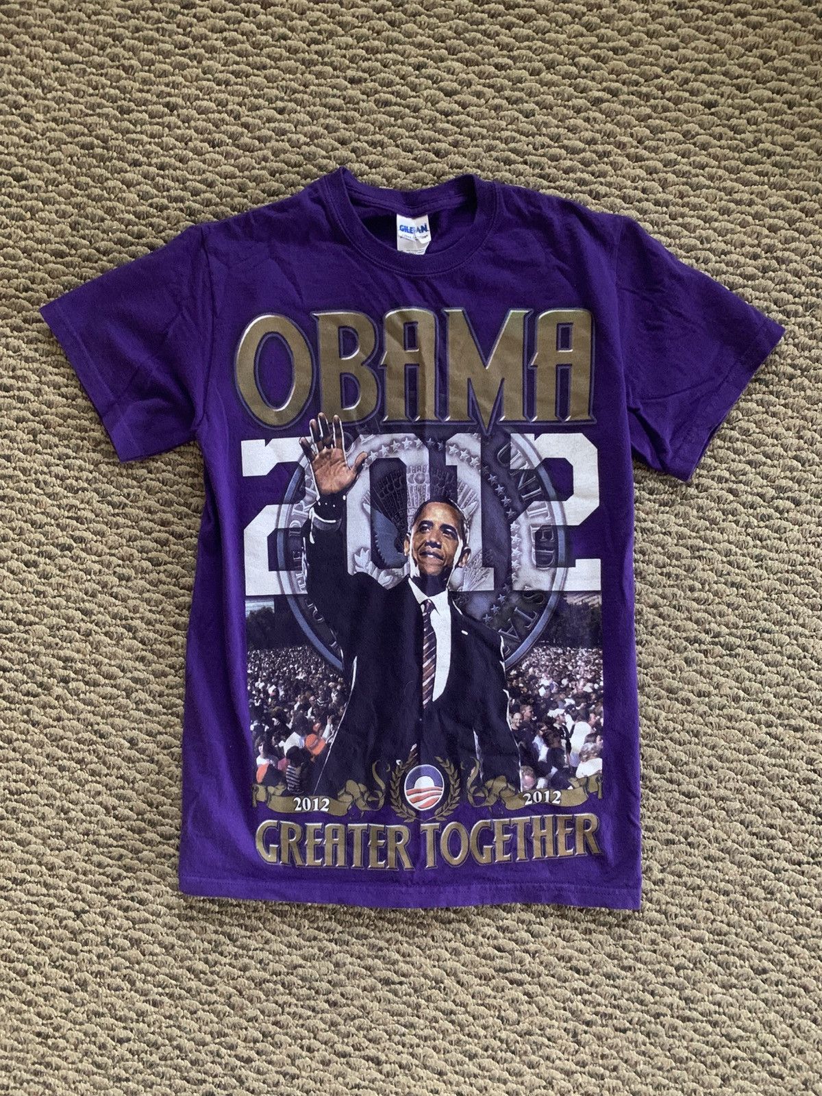 Rap Tees Vintage Obama 2012 Greater Together Purple Rap Tee Size S Hoodie, Sweatshirt | PodTeesHub.com