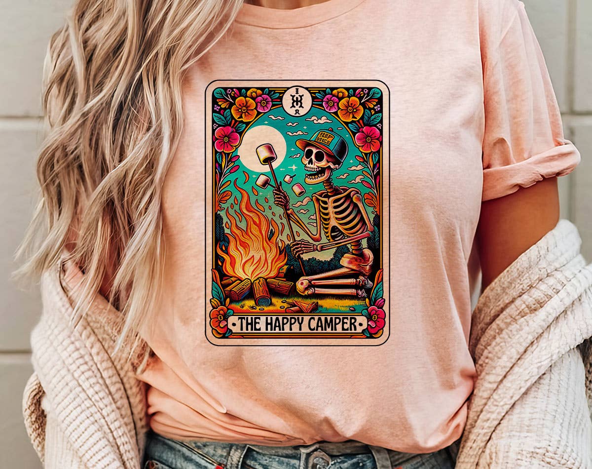 The Happy Camper Tarot - Hiking Mountain Graphic Shirt Hoodie, Sweatshirt | PodTeesHub.com