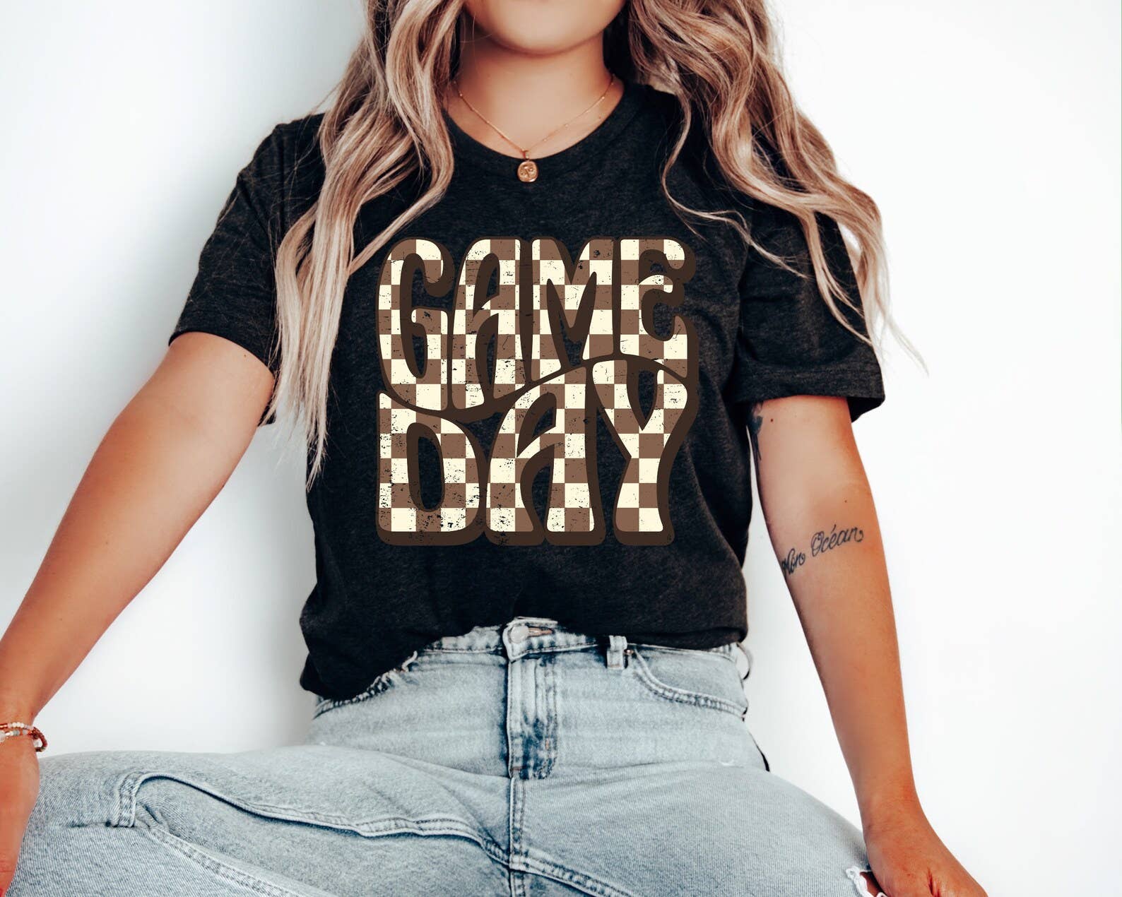 Checkered Gameday Tee Hoodie, Sweatshirt | PodTeesHub.com