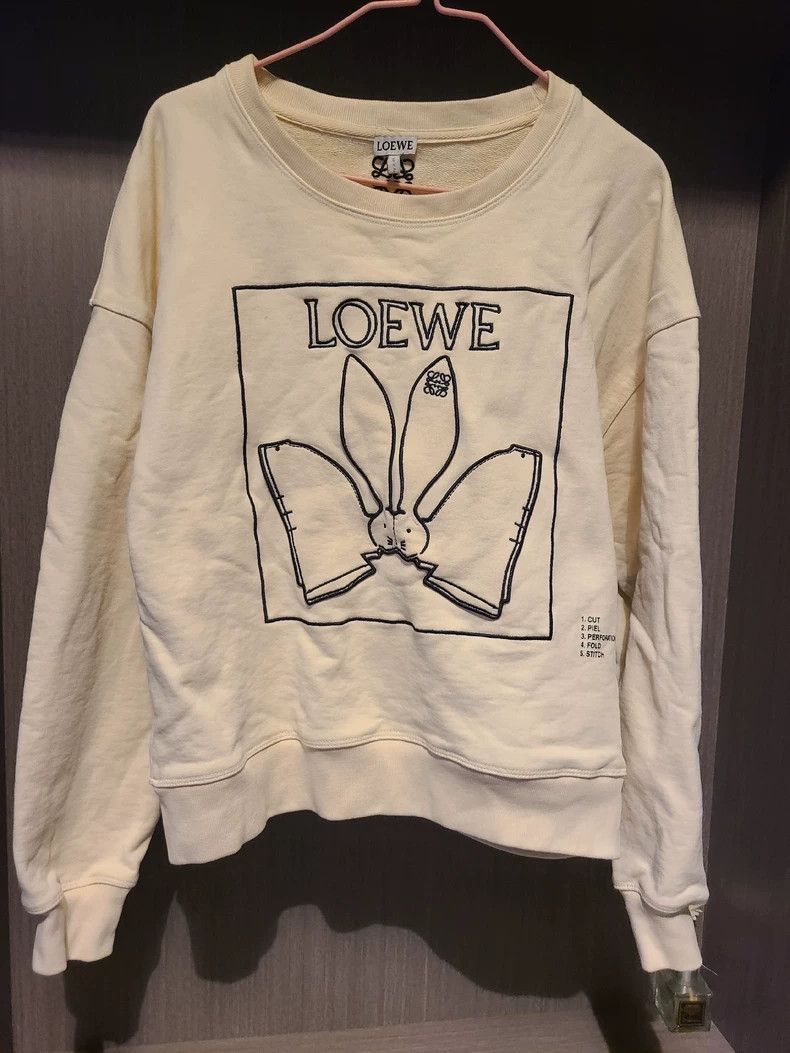 Loewe Graphic Sweatshirt In Cream Color T-Shirts, Hoodie | PodTeesHub.com