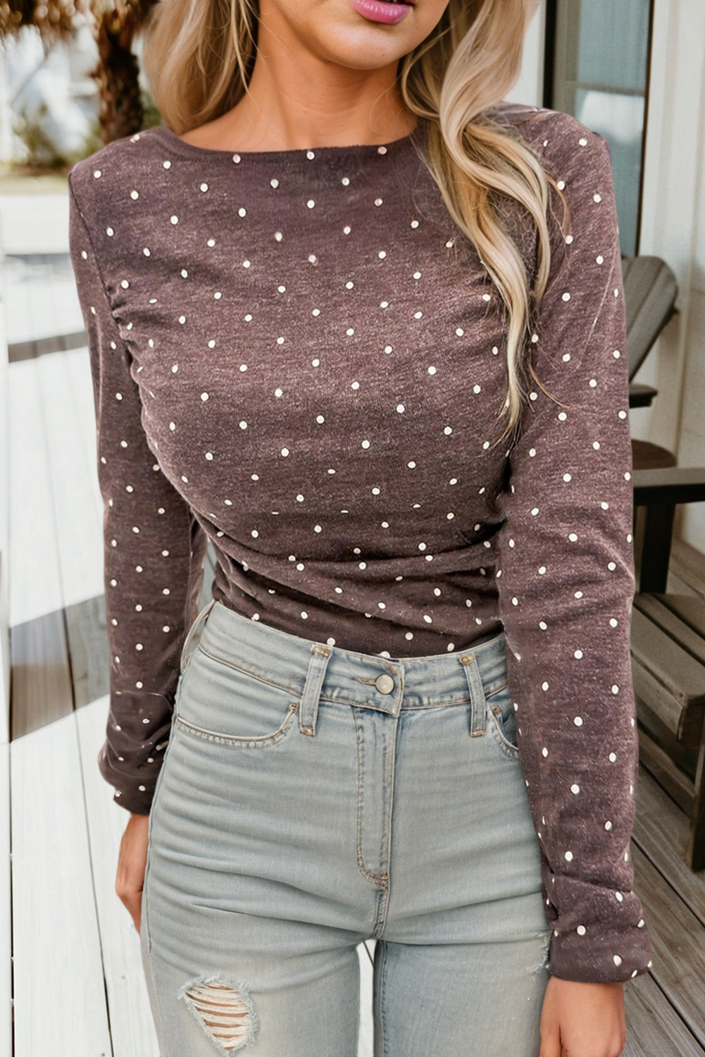 Spring 2026 Polka Dot Boat Neck Knit T Shirt (S-Xl) Hoodie, Sweatshirt | PodTeesHub.com