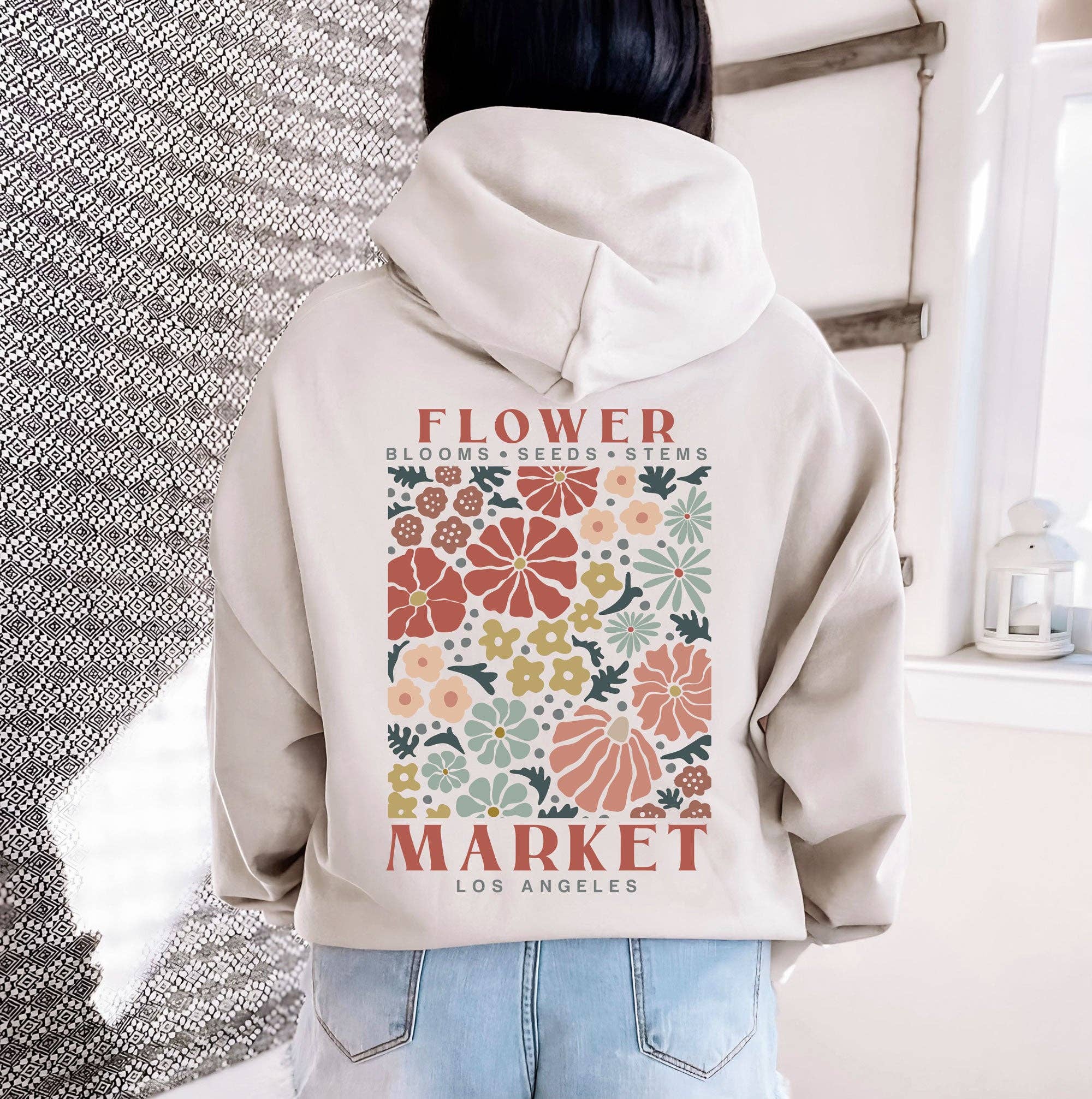 Custom Flower Market Hoodie | S-2XL T-Shirts, Sweatshirt | PodTeesHub.com