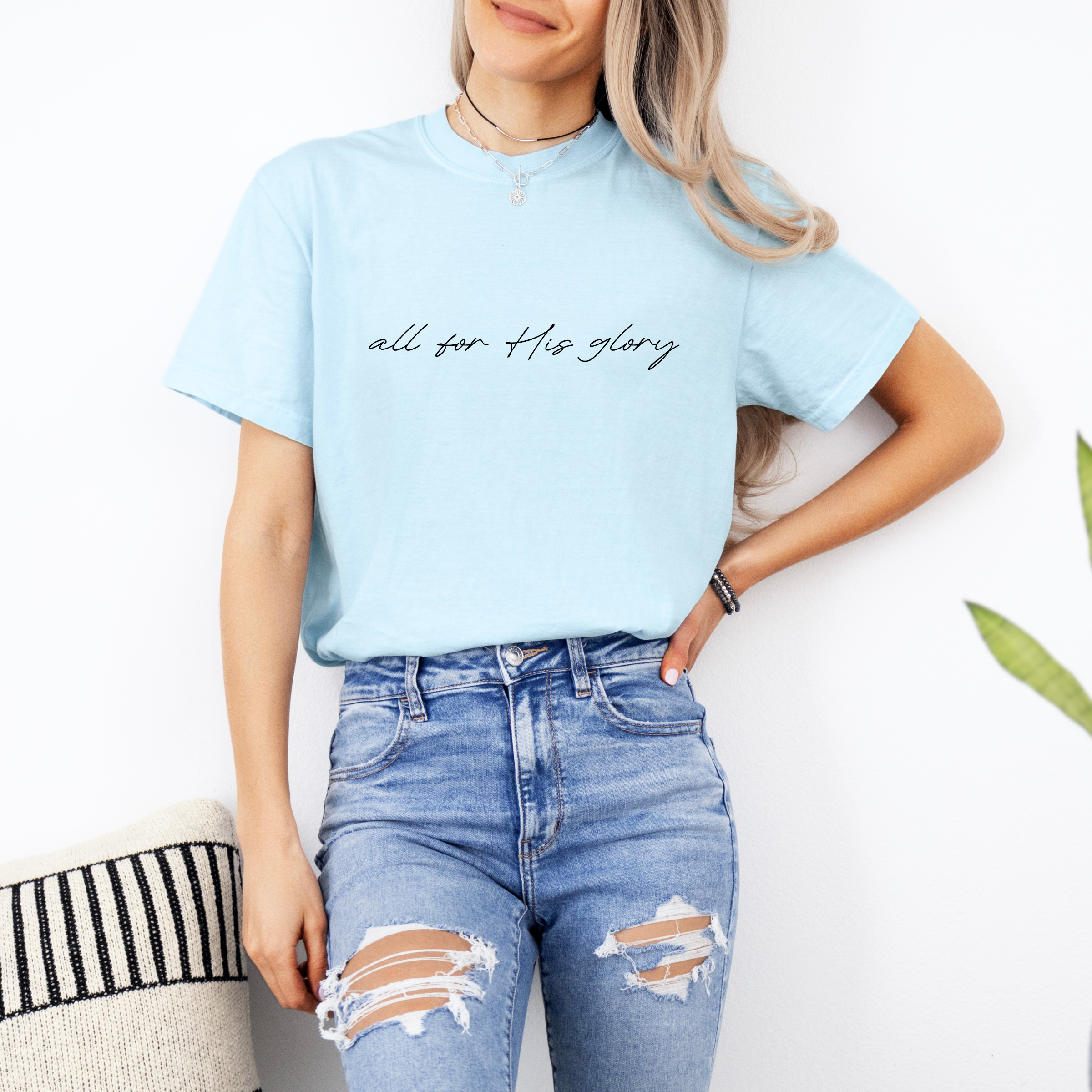 All For His Glory Christian Graphic Tee - Faith Spring Tee Hoodie, Sweatshirt | PodTeesHub.com