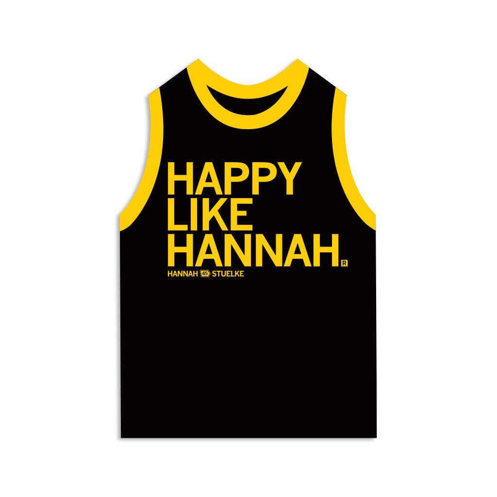 Happy Like Hannah Jersey Die-Cut Sticker T-Shirts, Hoodie, Sweatshirt | PodTeesHub.com