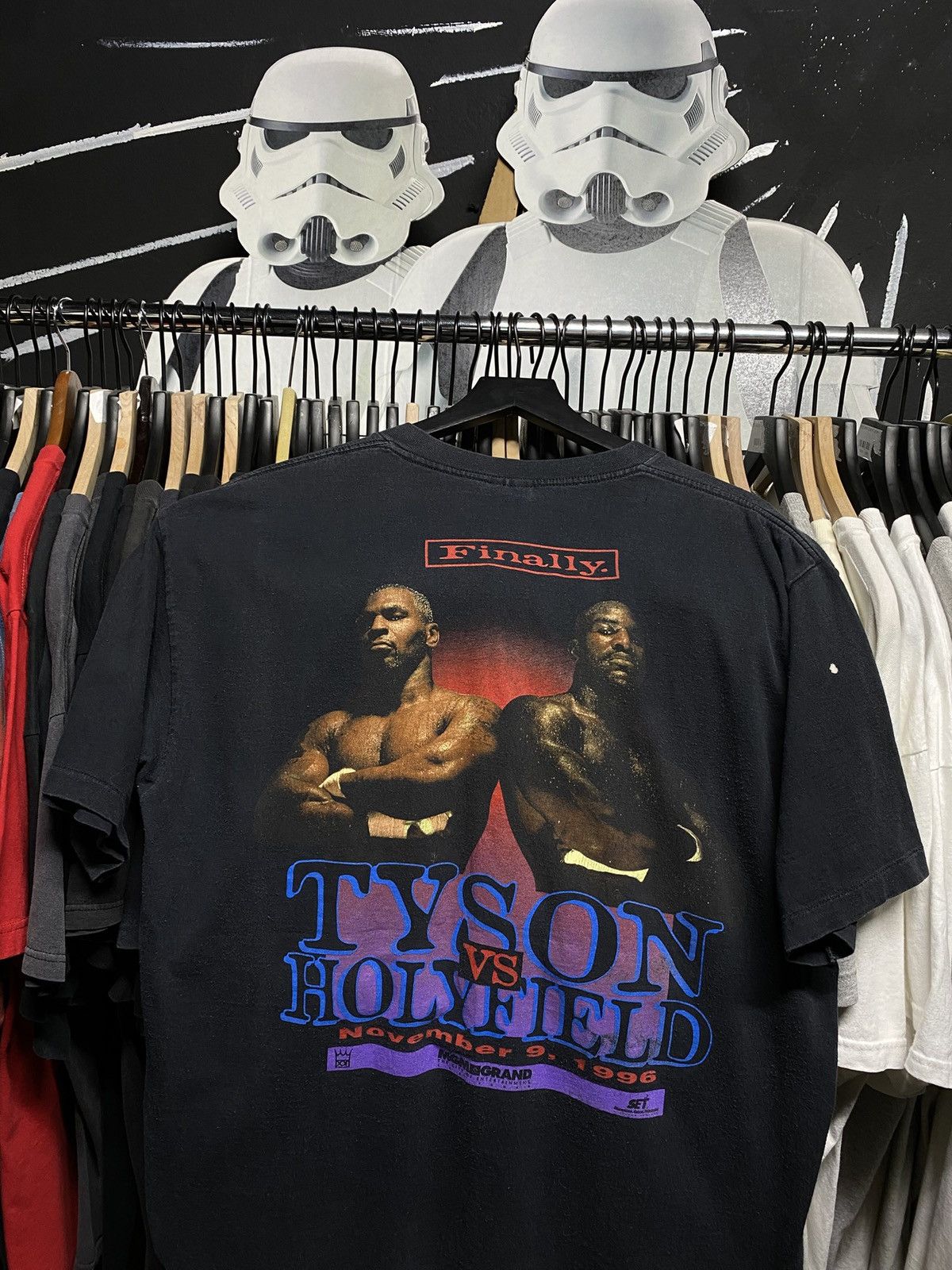 Vintage 1996 Tyson Vs Holyfield Boxing T Shirt Xlarge Hoodie, Sweatshirt | PodTeesHub.com