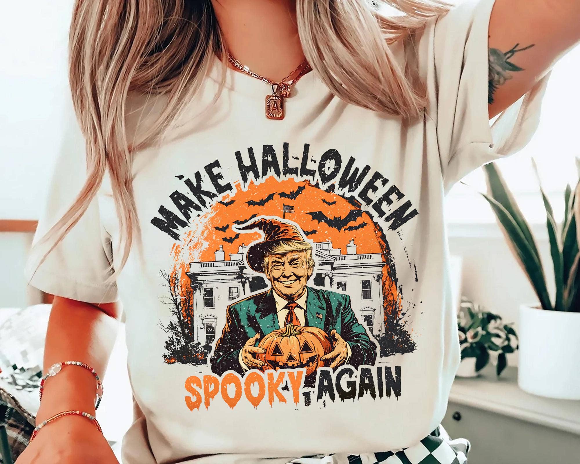 Make Halloween Spooky Again with Funny Trump Tee Hoodie, Sweatshirt | PodTeesHub.com