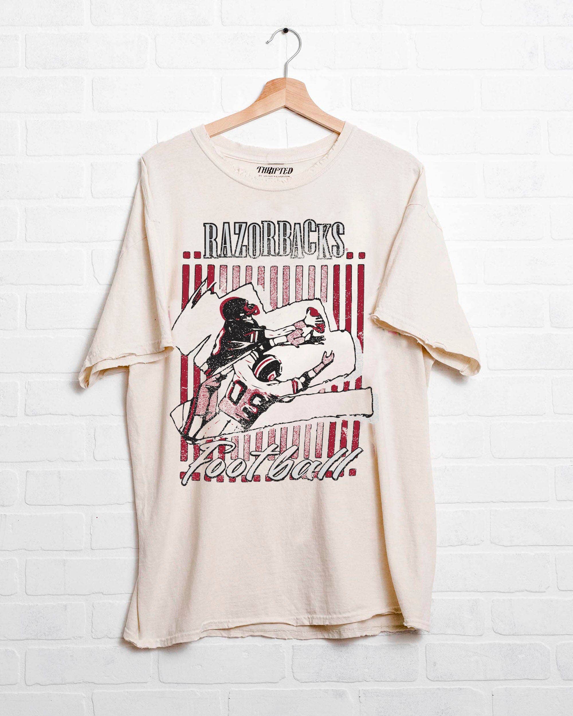 Arkansas Razorbacks Beach Shade Off White Thrifted Tee Hoodie, Sweatshirt | PodTeesHub.com