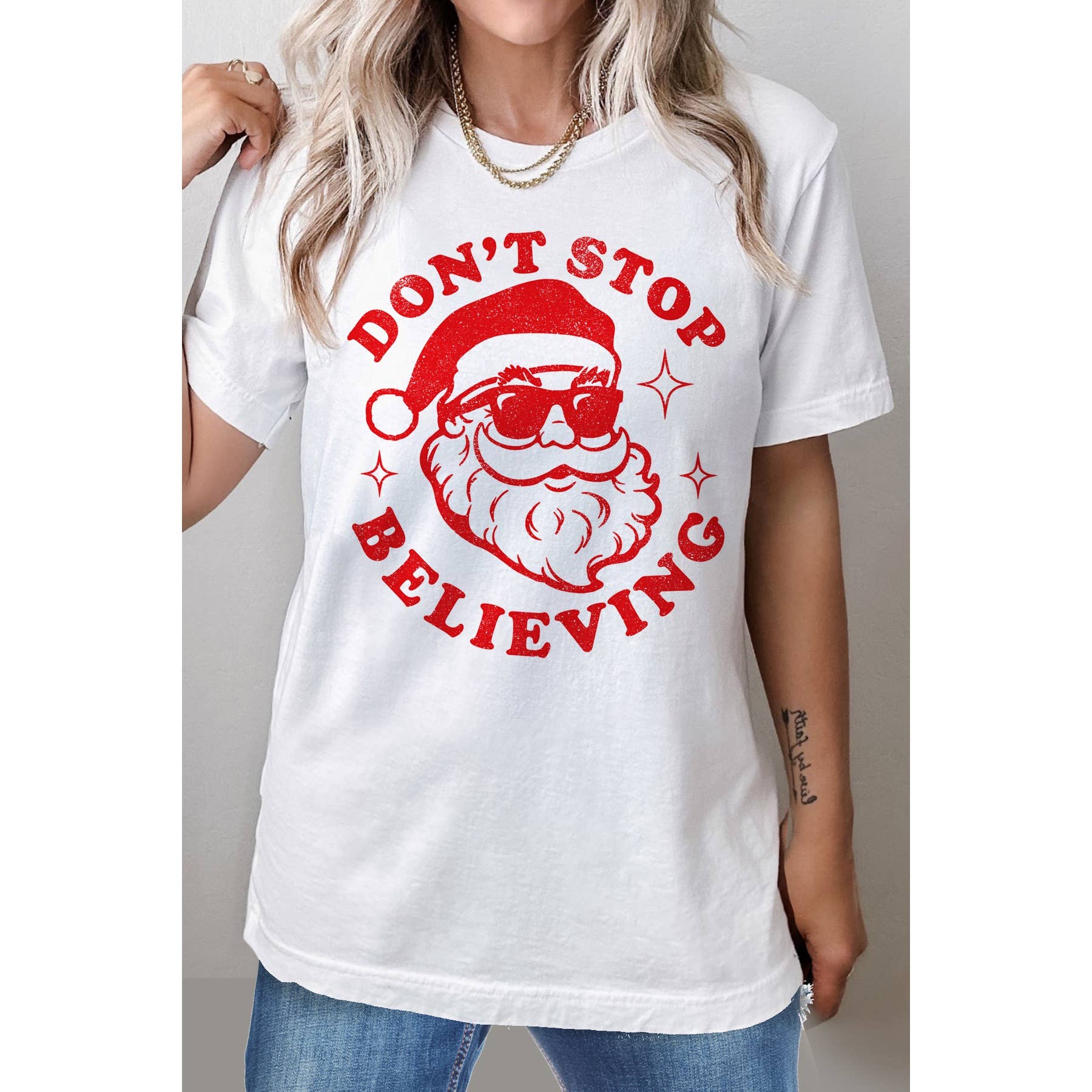 Santa Relaxed Fit Women's Screen Printed T-Shirt Hoodie, Sweatshirt | PodTeesHub.com