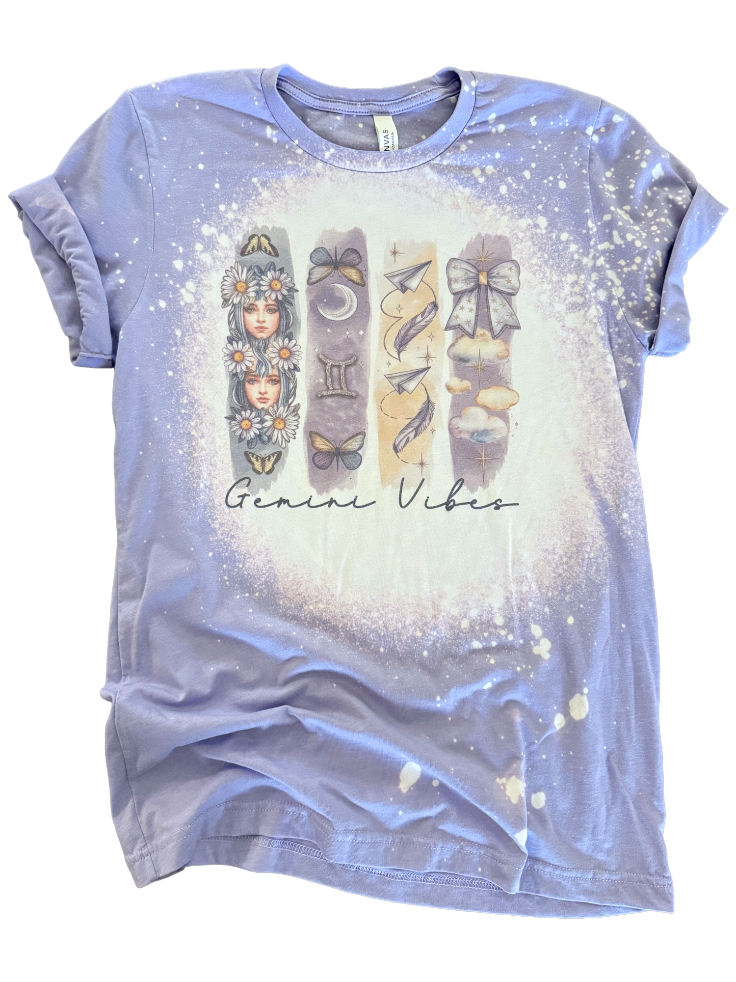 Gemini Vibes – Zodiac Bleached Tee Hoodie, Sweatshirt | PodTeesHub.com